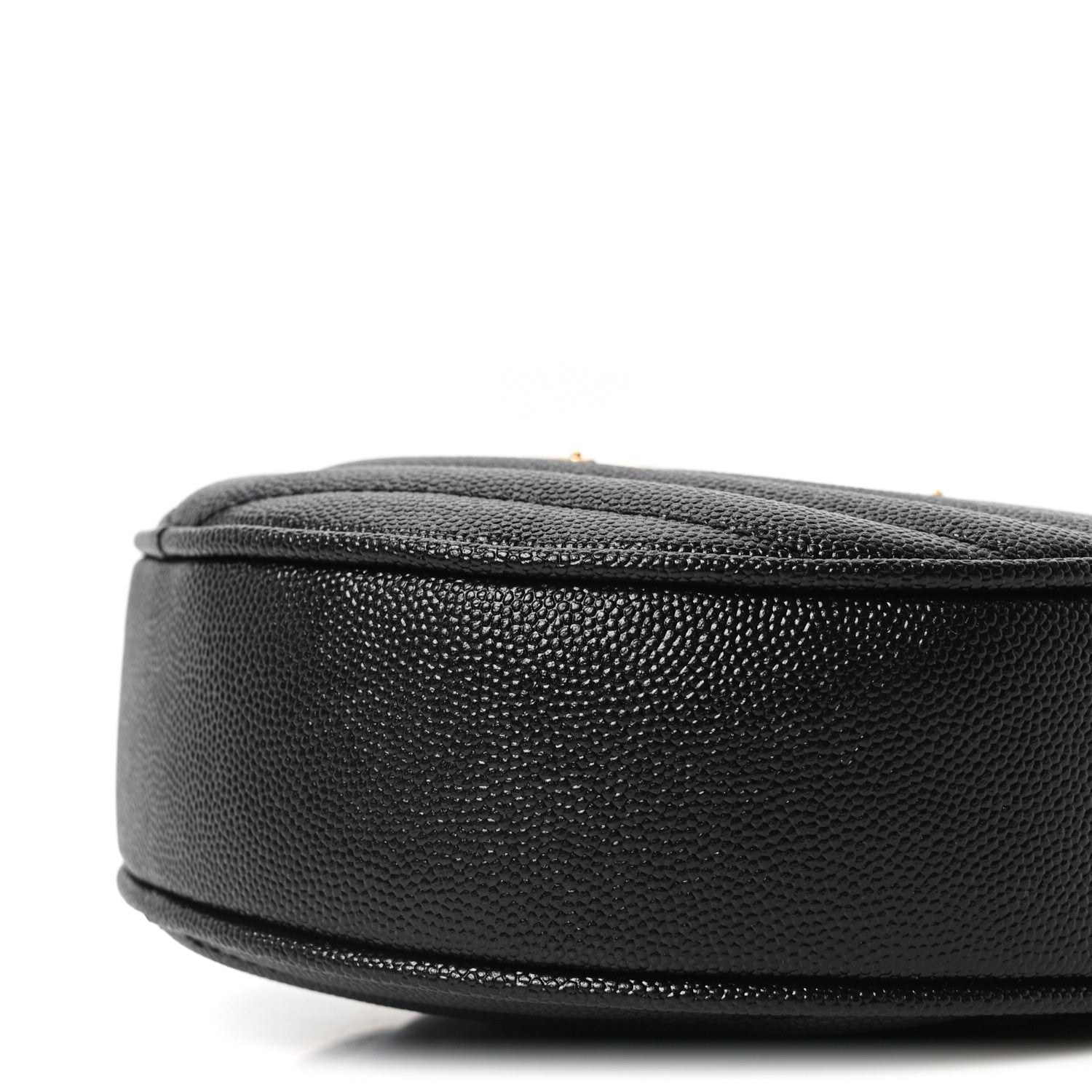 Grain De Poudre Matelasse Chevron Quilted Round Vinyle Camera Bag Black