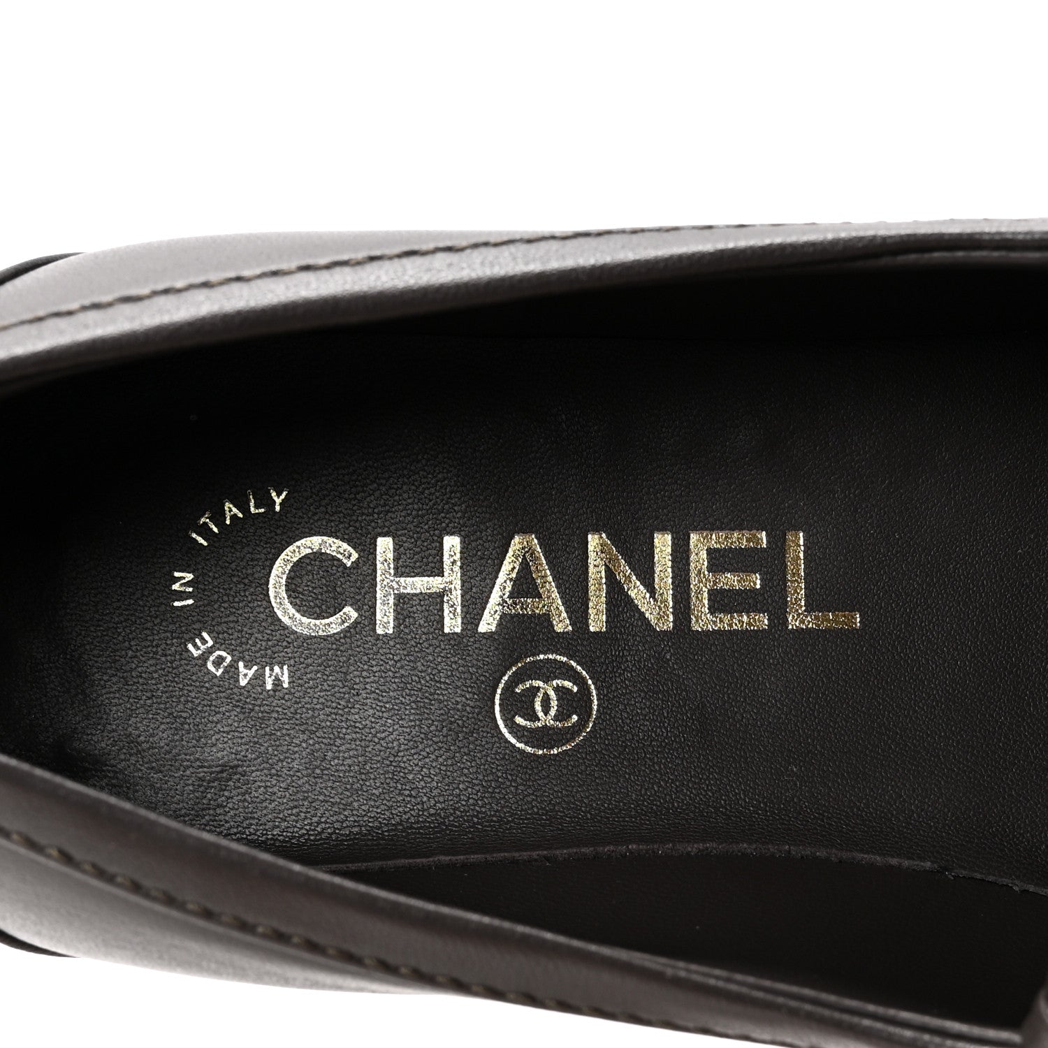 Lambskin Quilted CC Turnlock Loafers 36 Dark Brown