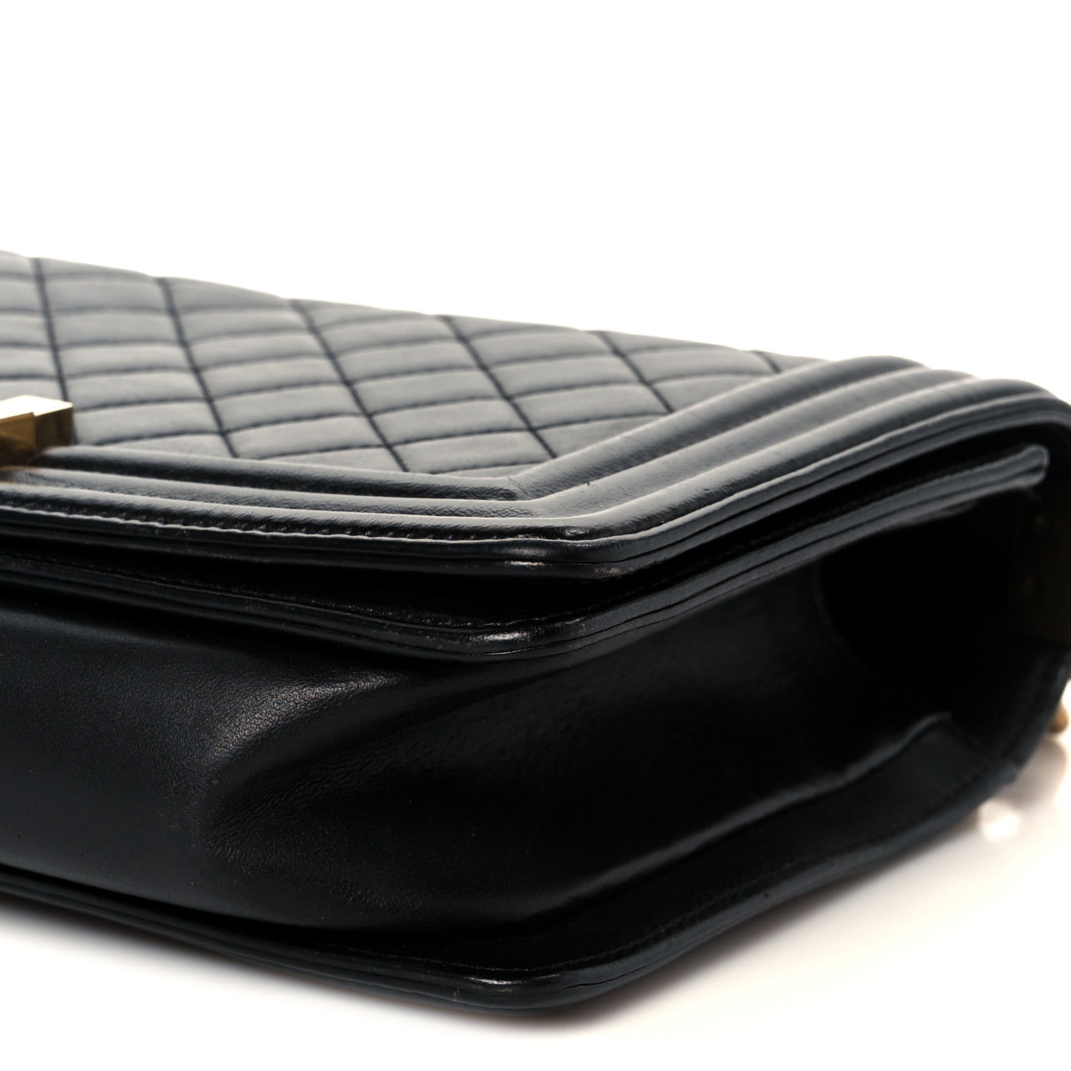 Lambskin Quilted Medium Boy Flap Black