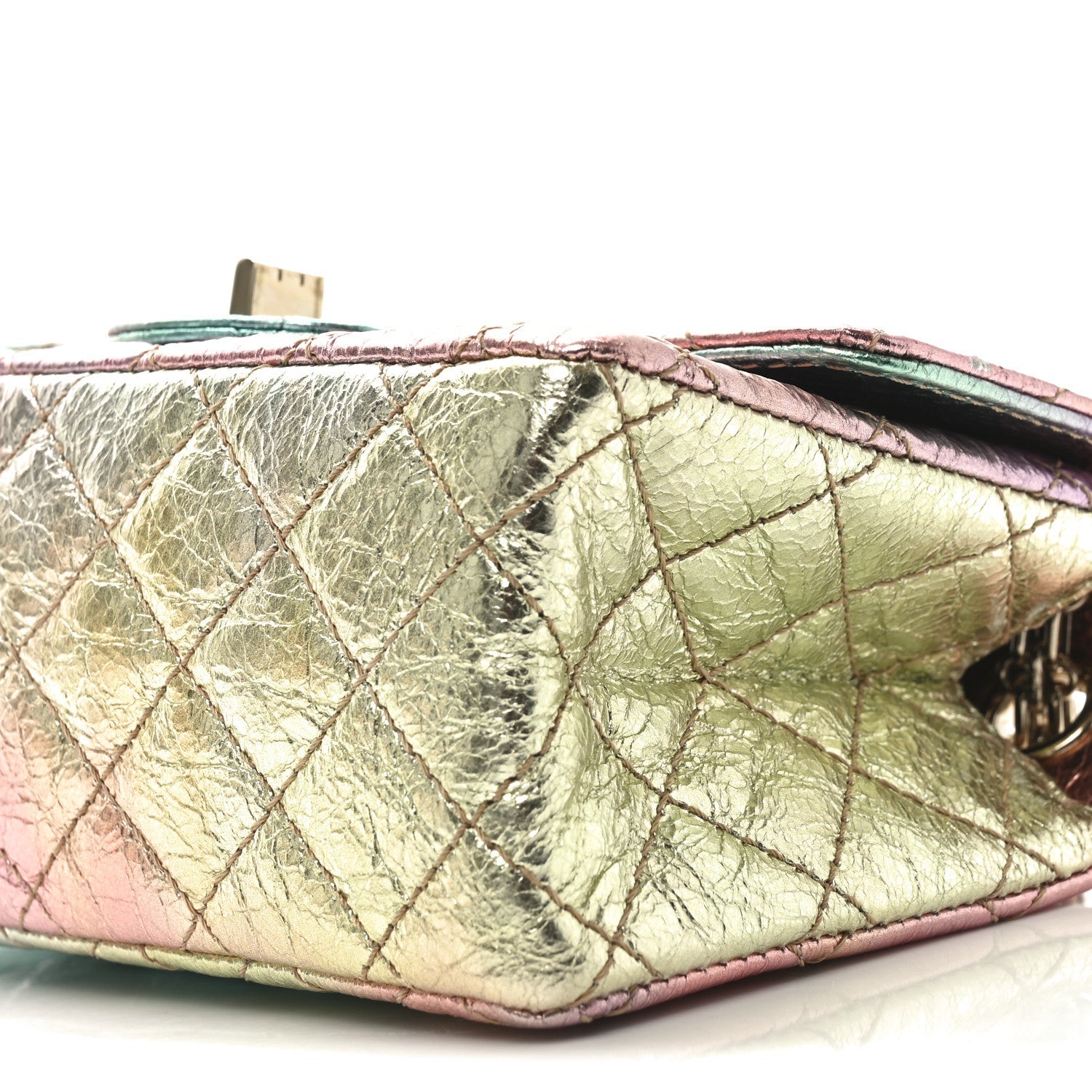 Metallic Goatskin Quilted Mini 2.55 Reissue Flap Multicolor