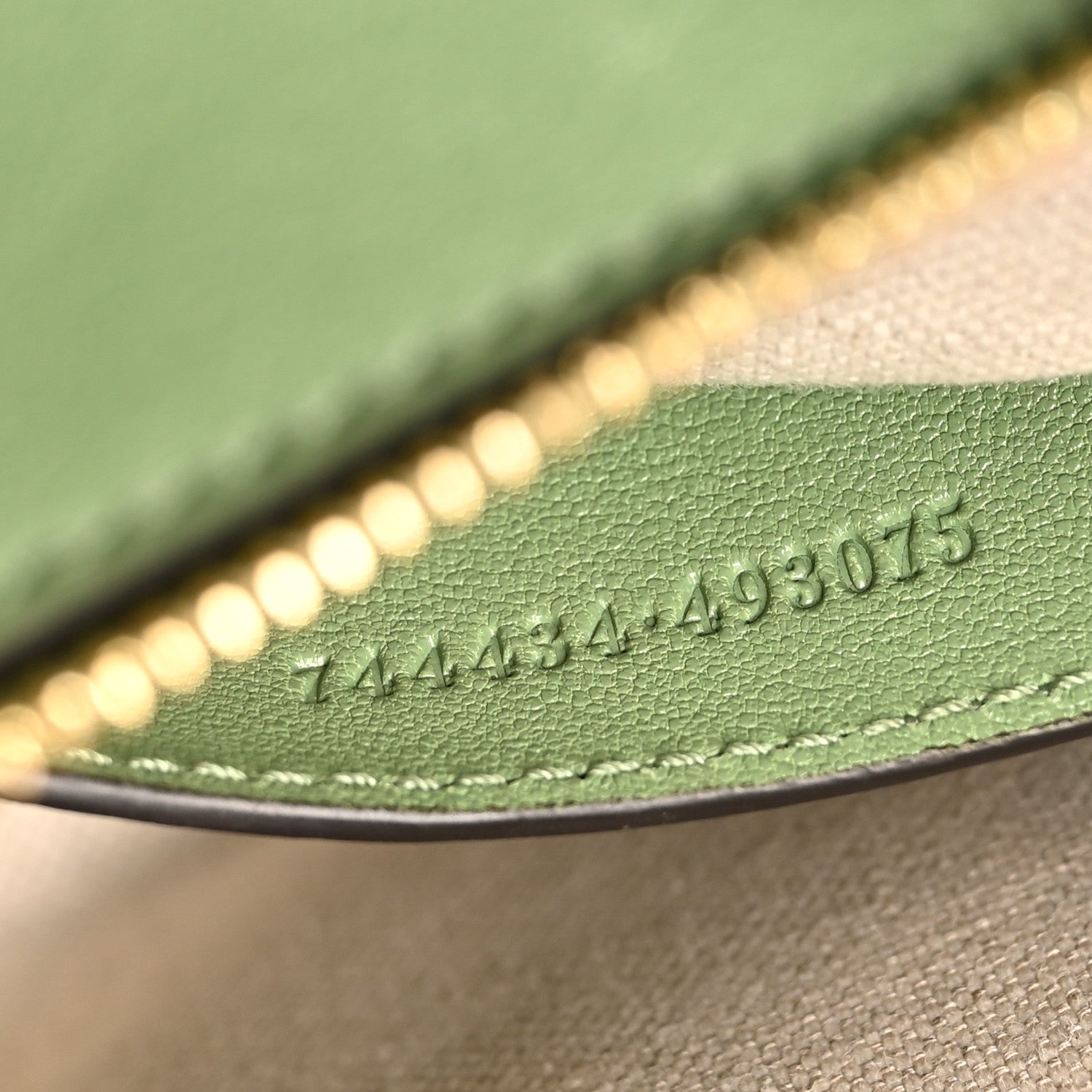 Sakai Be Green Calfskin Diagonal Stitched Small Blondie Shoulder Bag Light Green