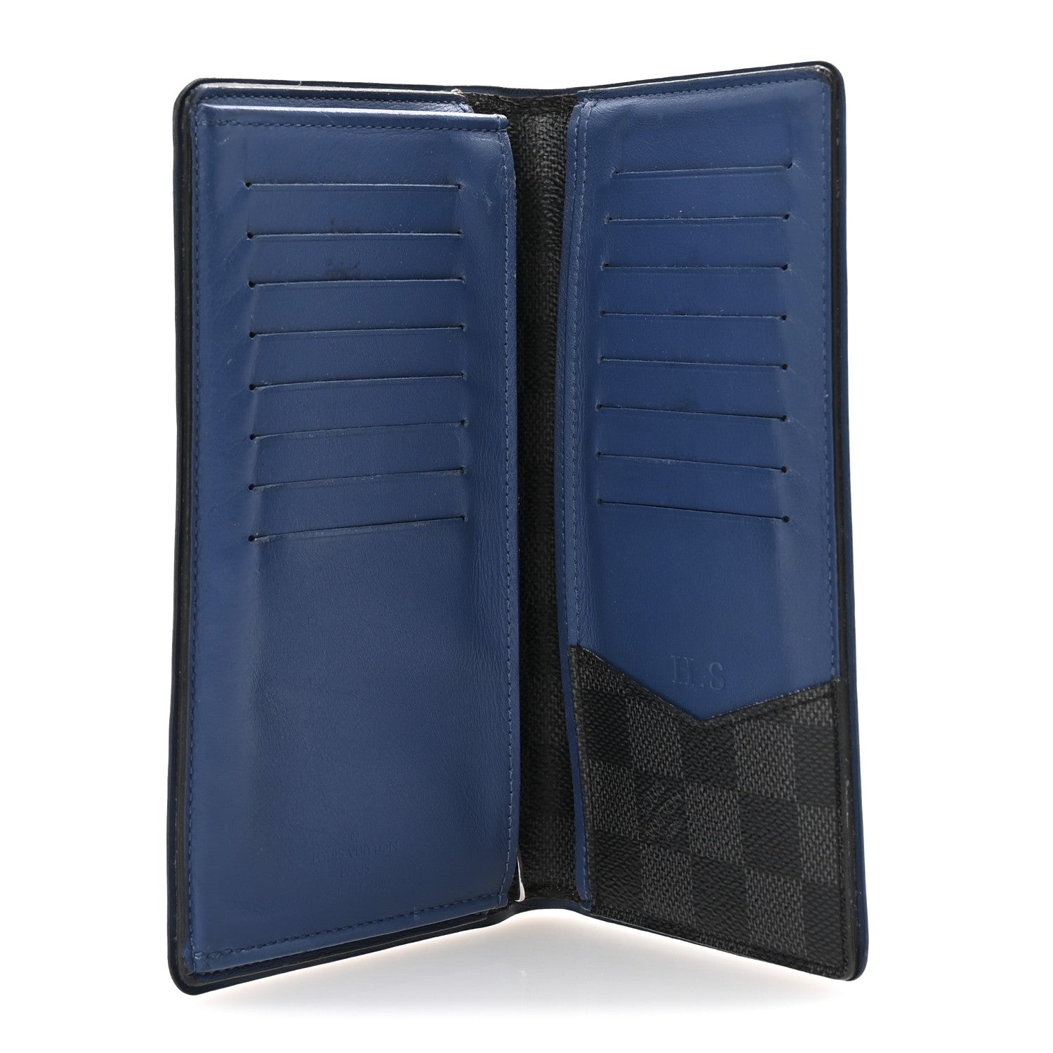 Damier Graphite Brazza Wallet Bleu Neon