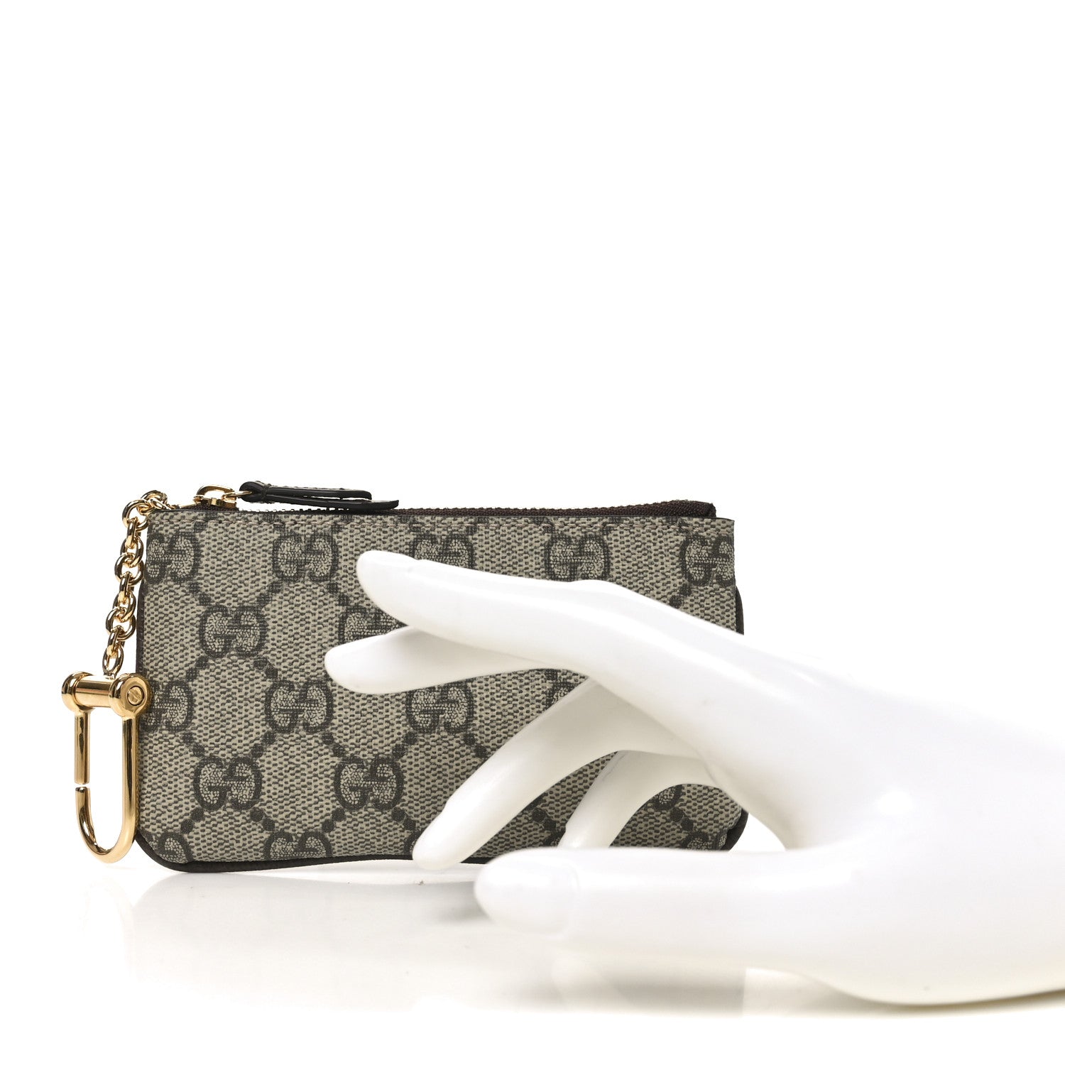 GG Supreme Monogram Key Case Brown