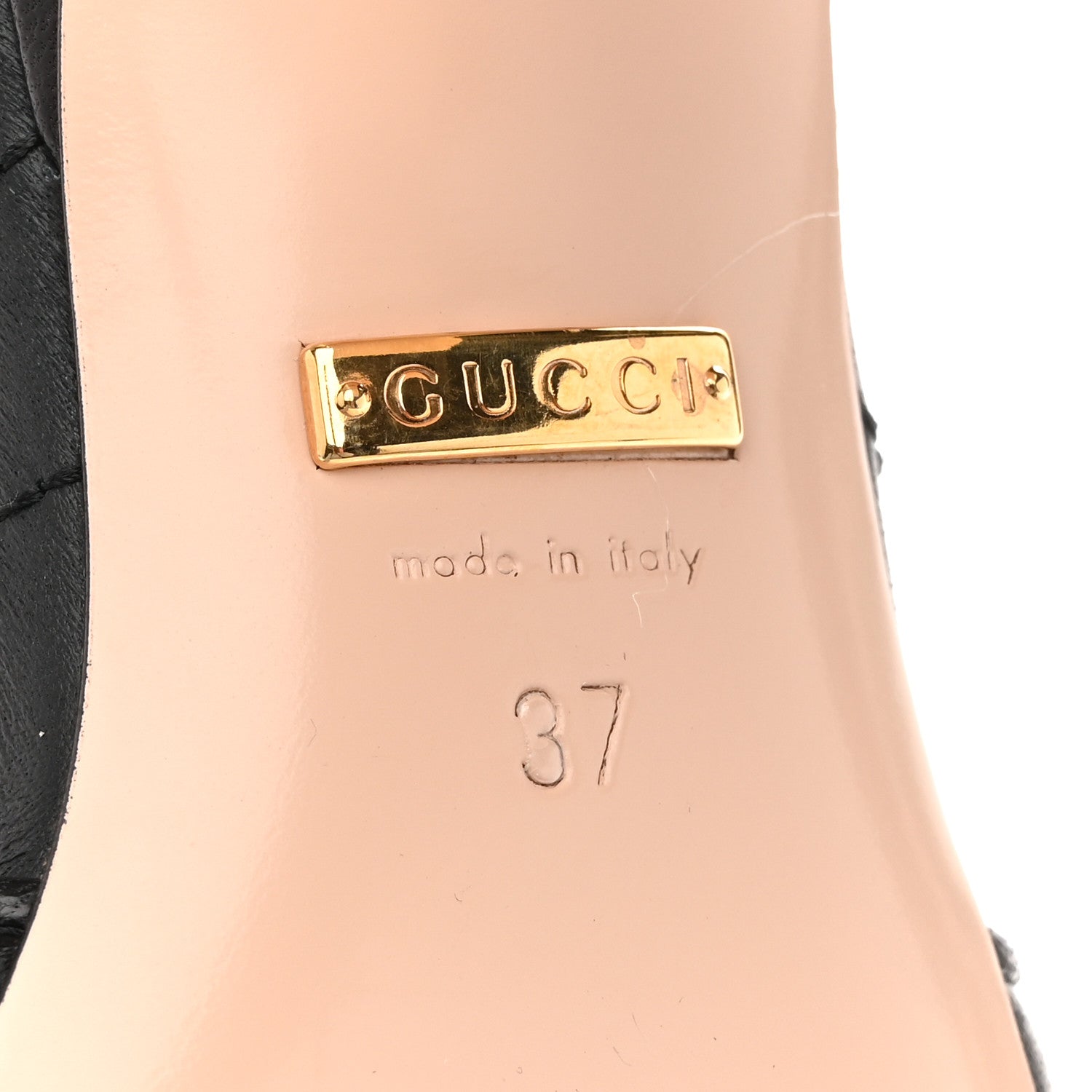 Nappa Matelasse GG Marmont 75mm Slide Sandals 37 Black