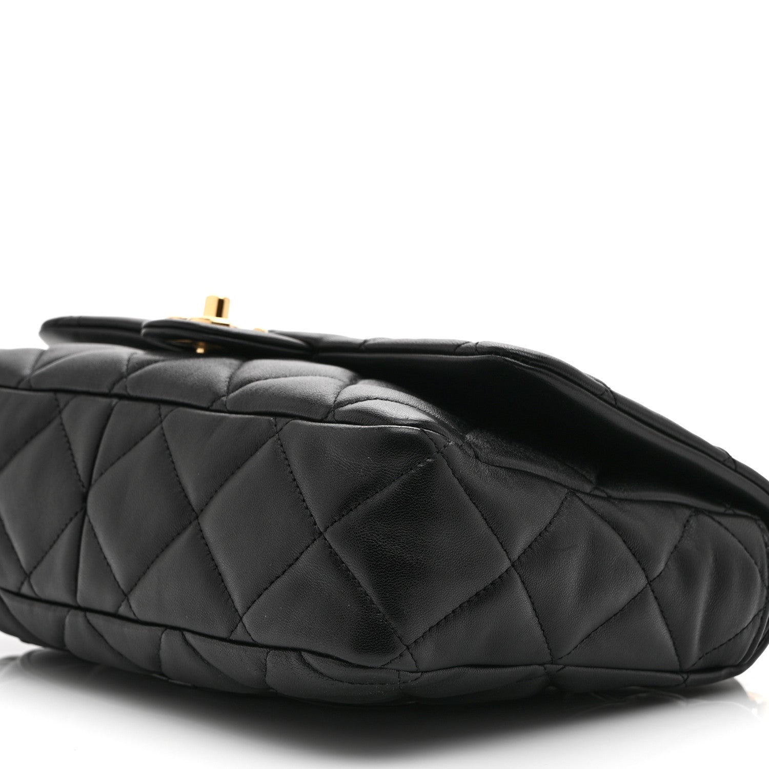 Lambskin Quilted Large CC Funky Town Flap Black