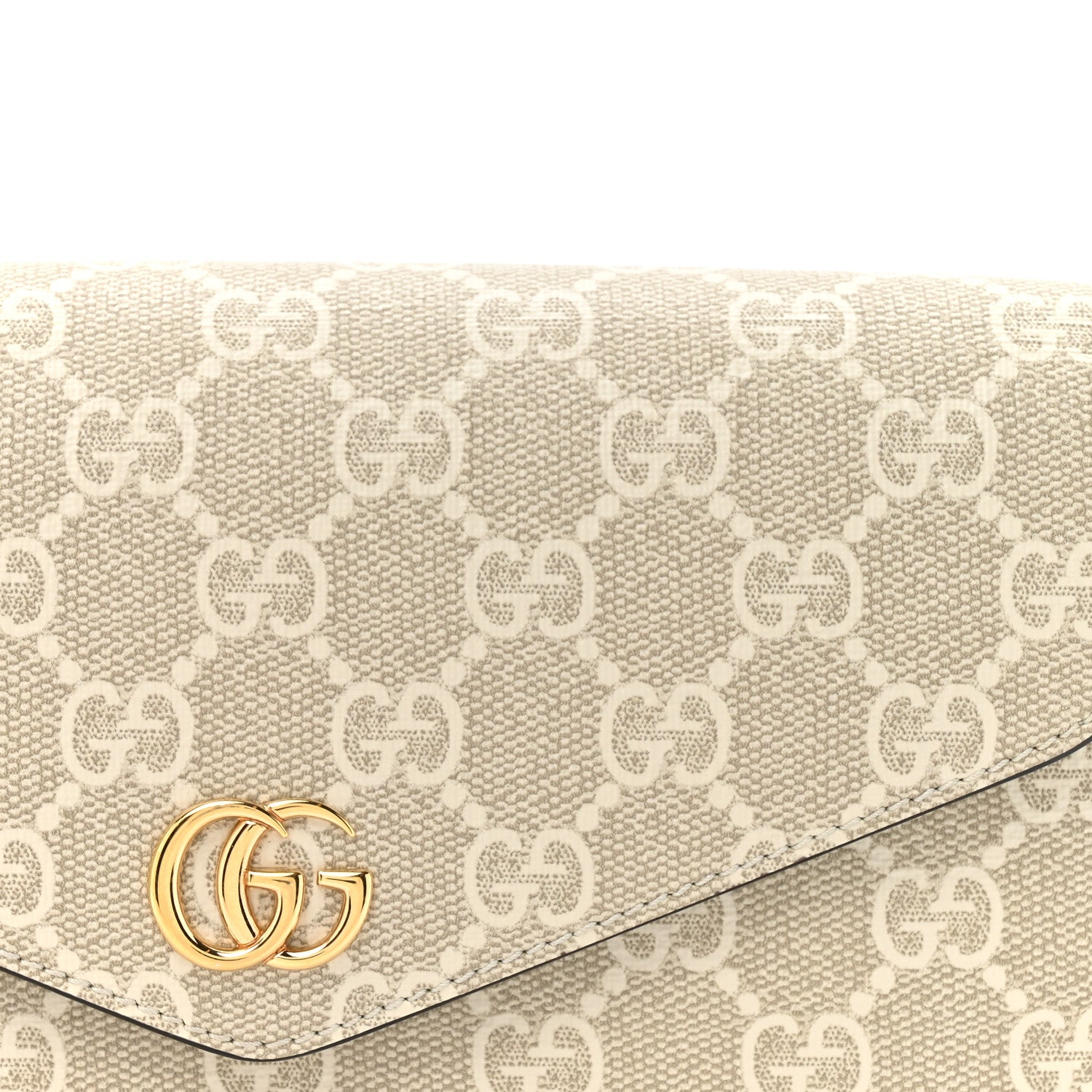 GG Supreme Monogram Textured Dollar Calfskin Web Mini Ophidia Envelope Shoulder Bag Beige Mystic White Oatmeal