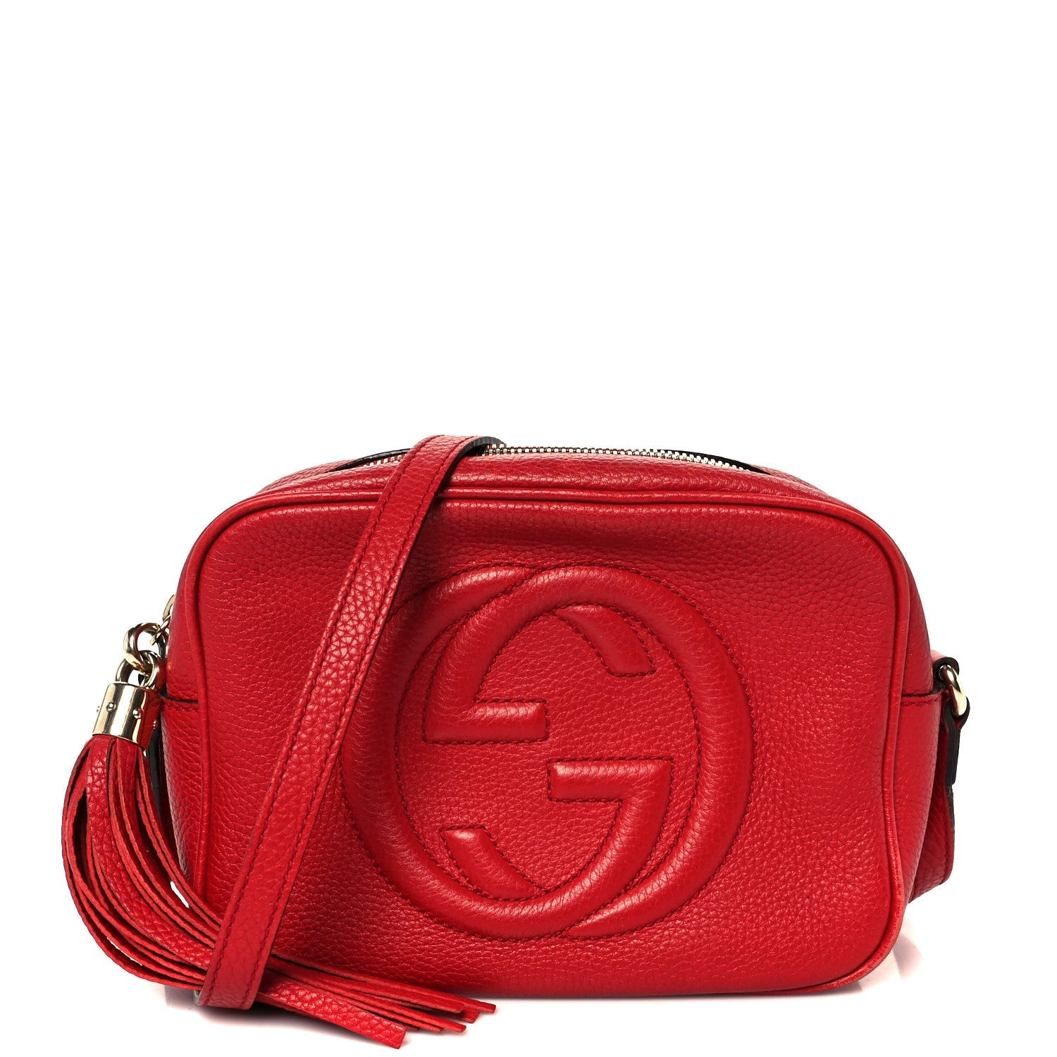 Pebbled Calfskin Small Soho Disco Bag Tabasco Red