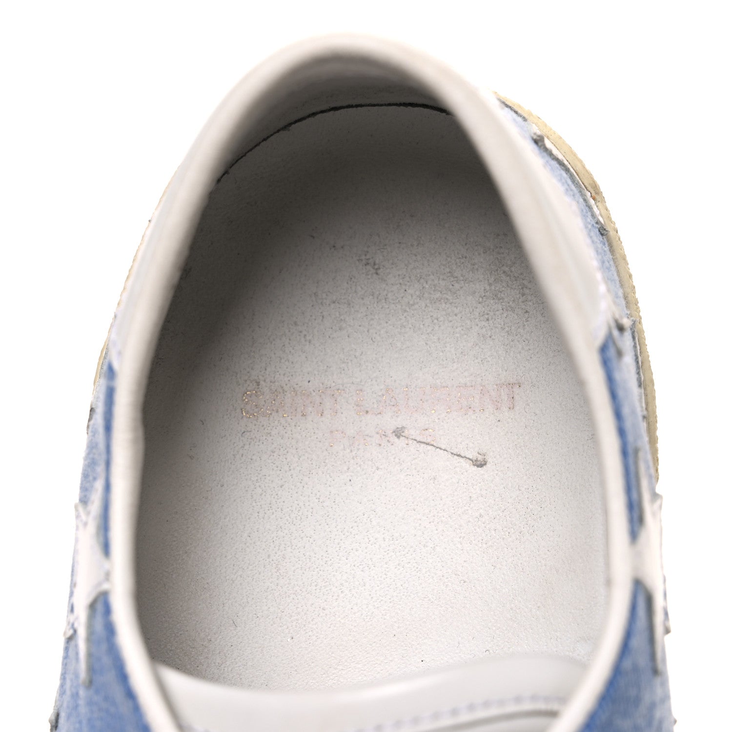 Denim Calfskin Star Court Sneakers 39 Blue