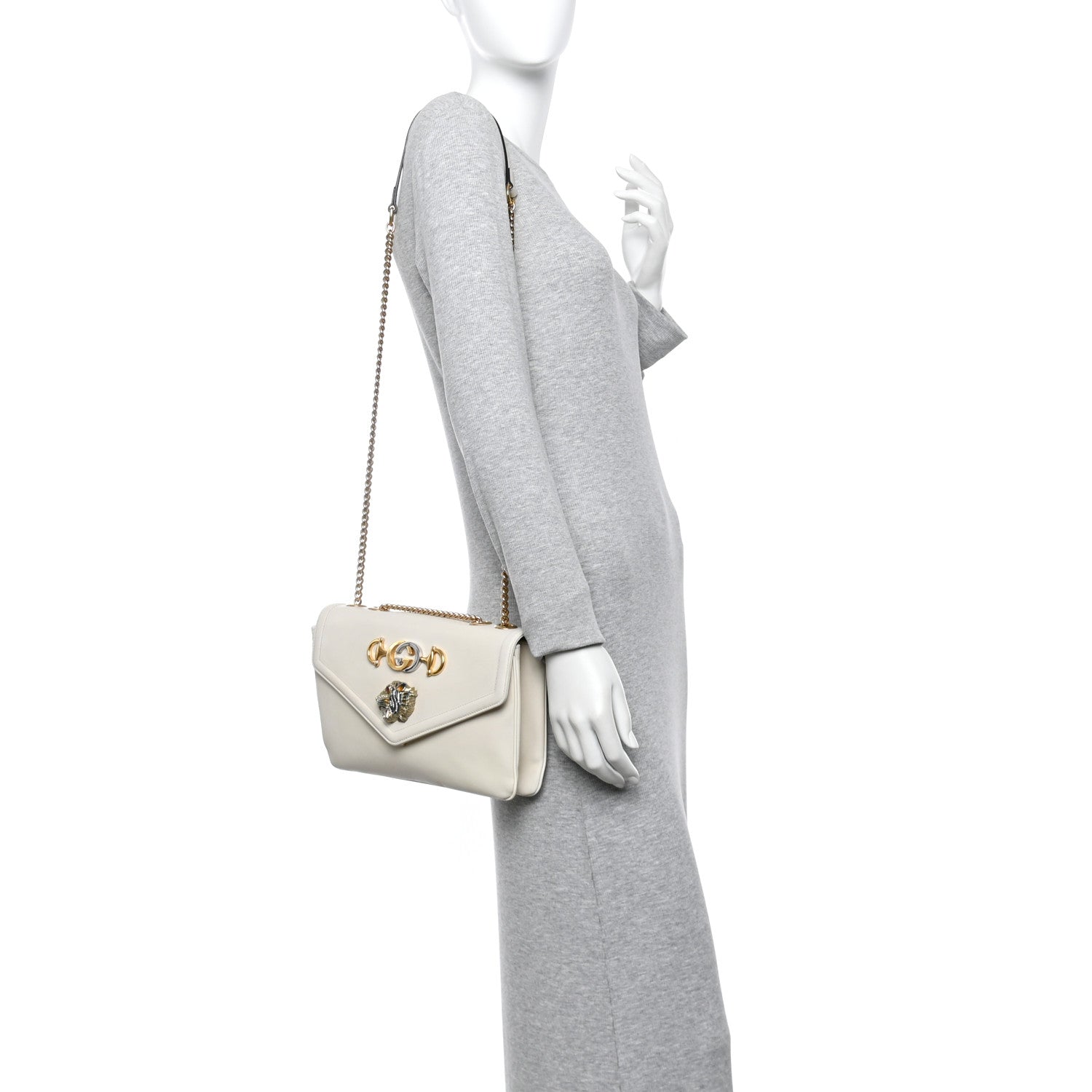 Vitello Palmellato Lux Crystal Medium Rajah Shoulder Bag Mystic White Multicolor