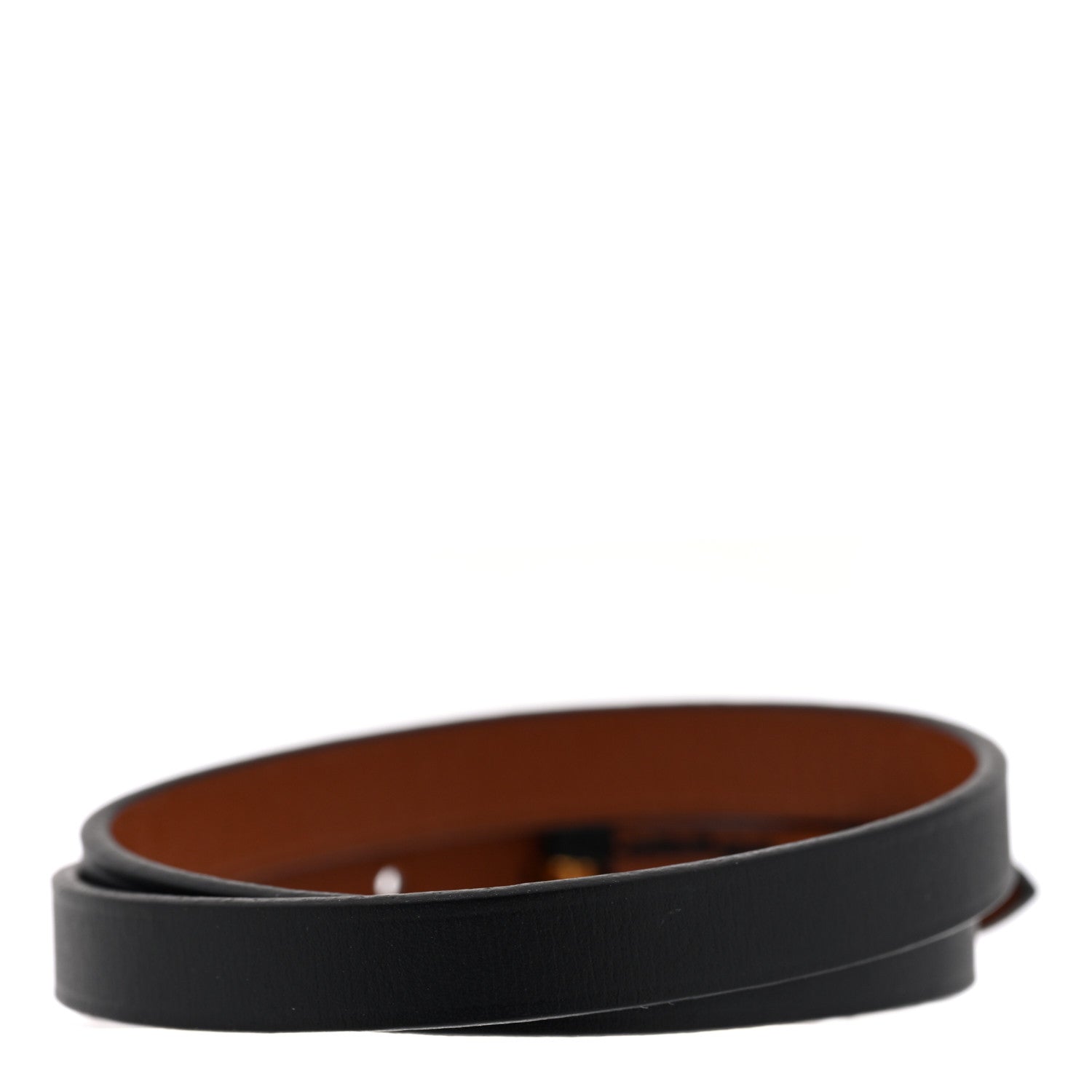 Swift Tadelakt Behapi Double Tour Reversible Bracelet T3 Black Fauve