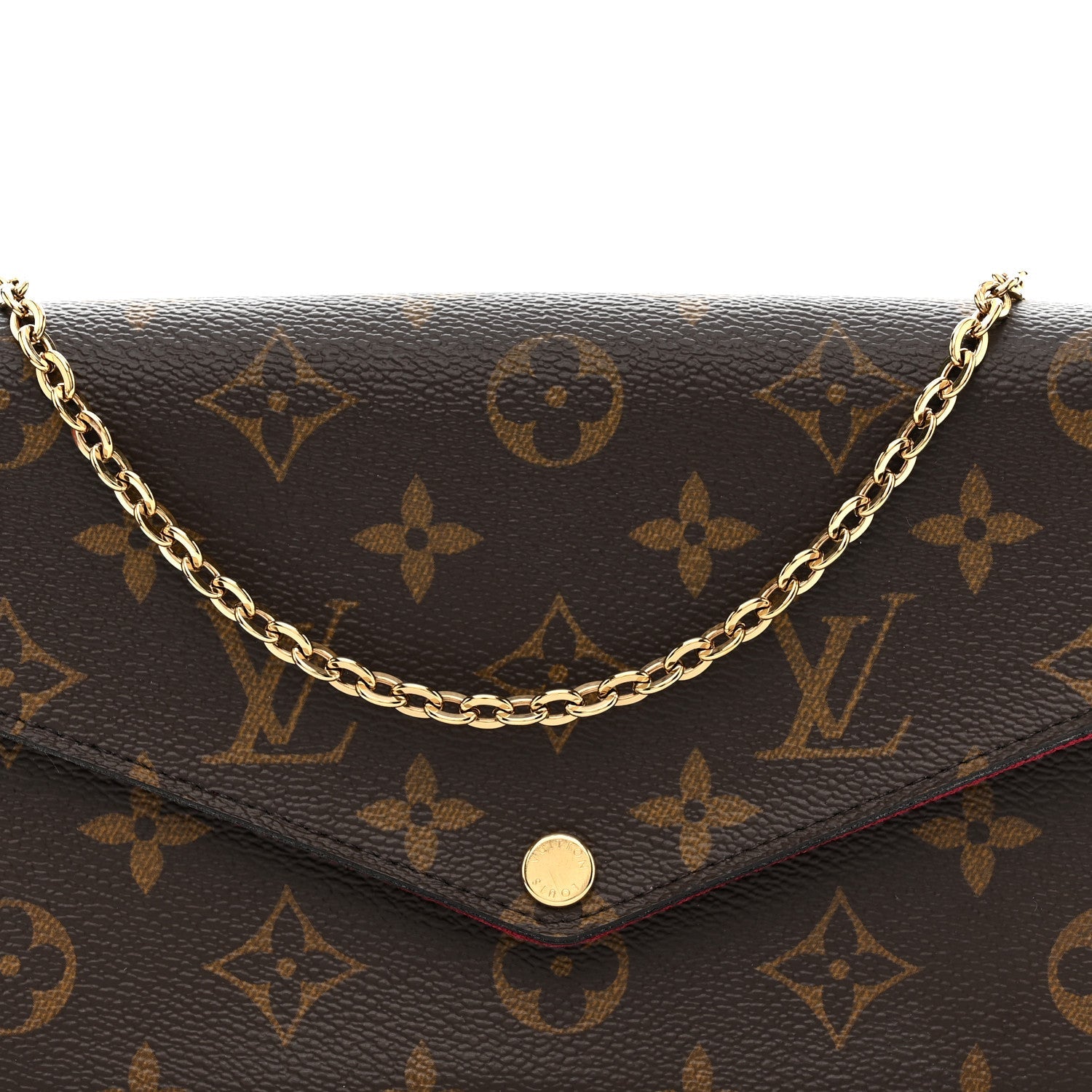 Monogram Pochette Felicie Chain Wallet Fuchsia