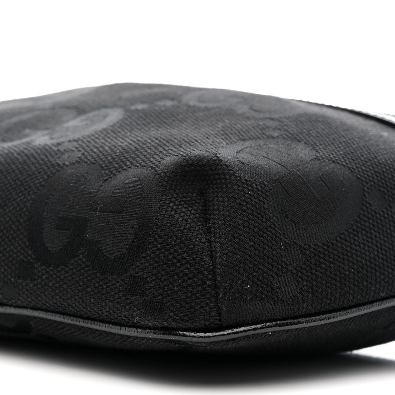 Monogram Jumbo GG Textured Dollar Calfskin Web Belt Bag Black