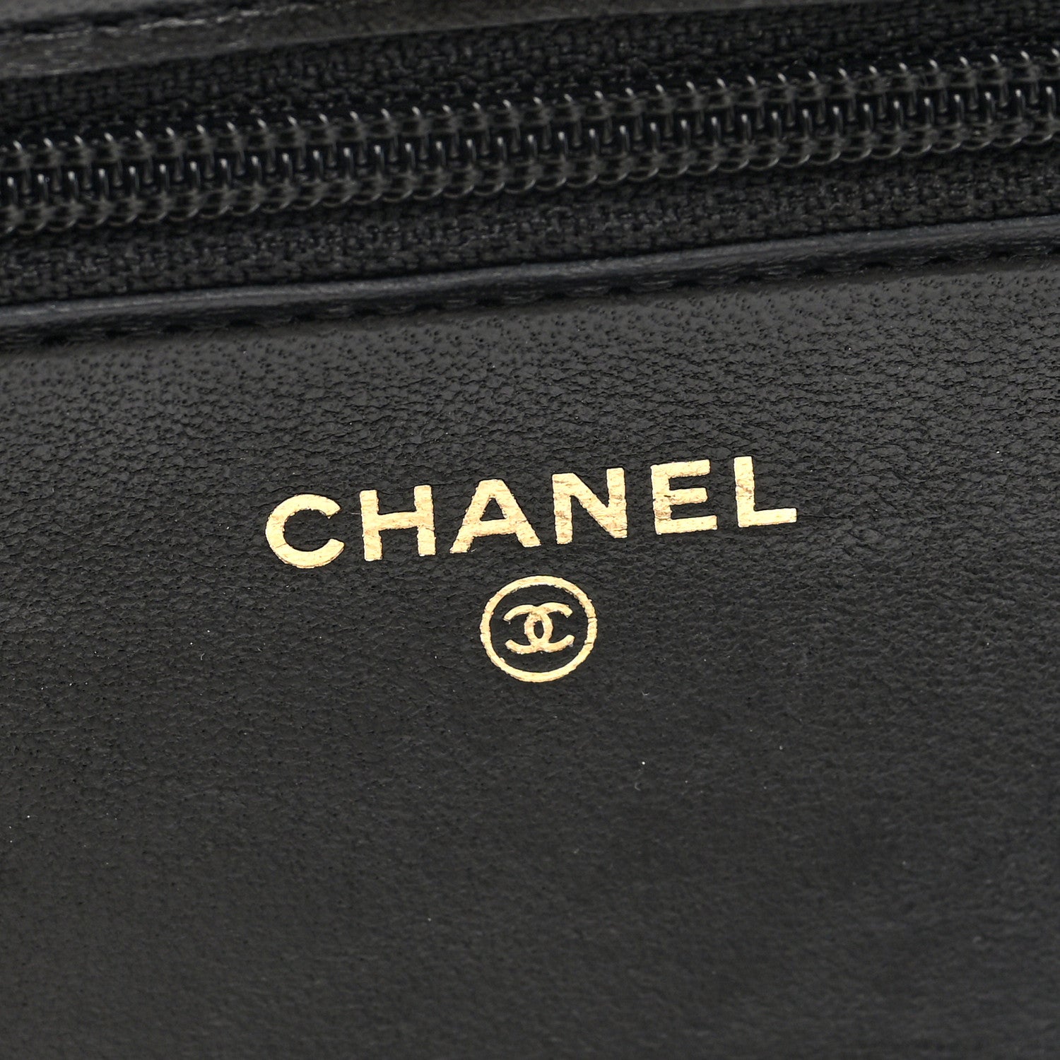 Lambskin Quilted CC Pearl Crush Wallet on Chain WOC Black