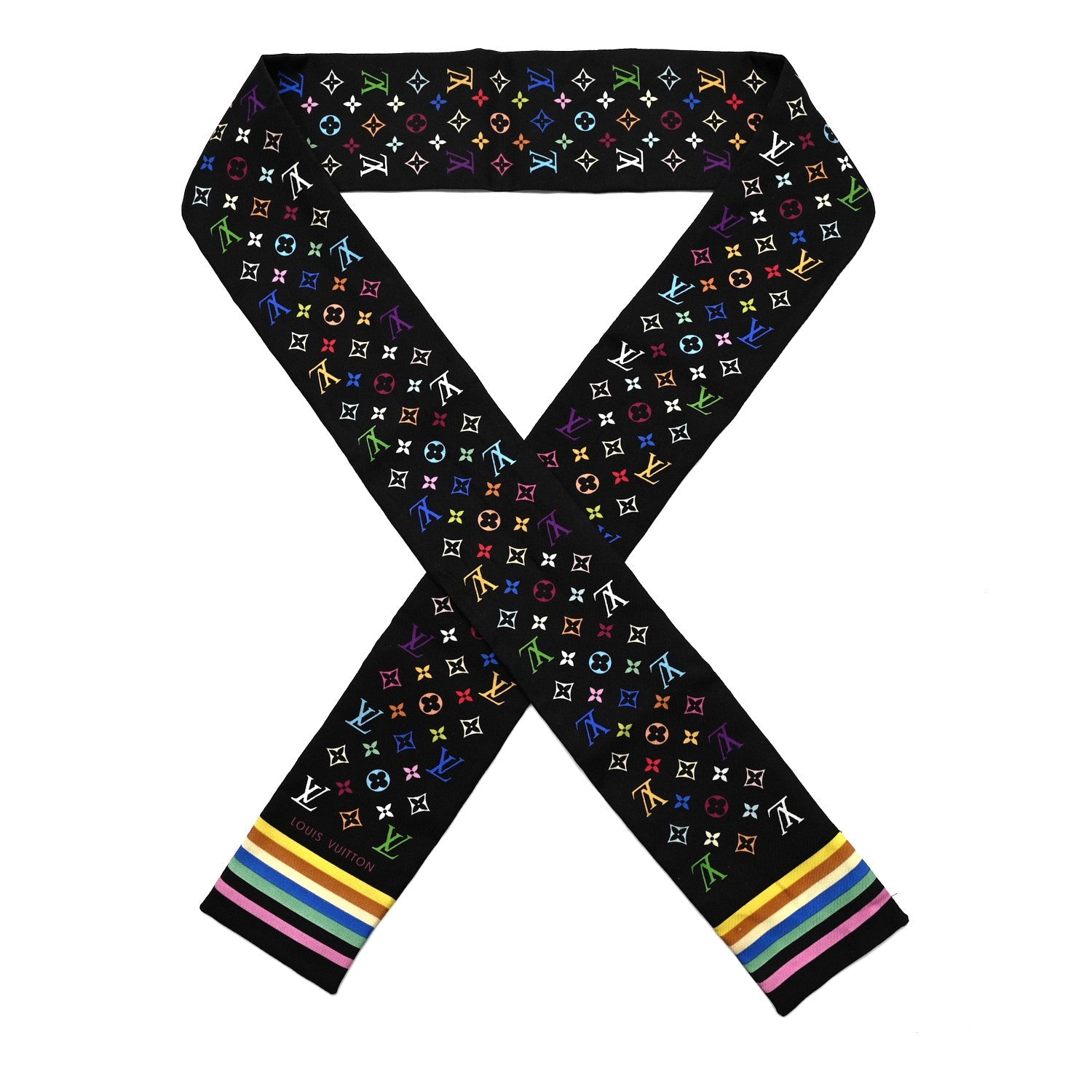 LV X TM Silk Monogram Multicolor Bandeau Black
