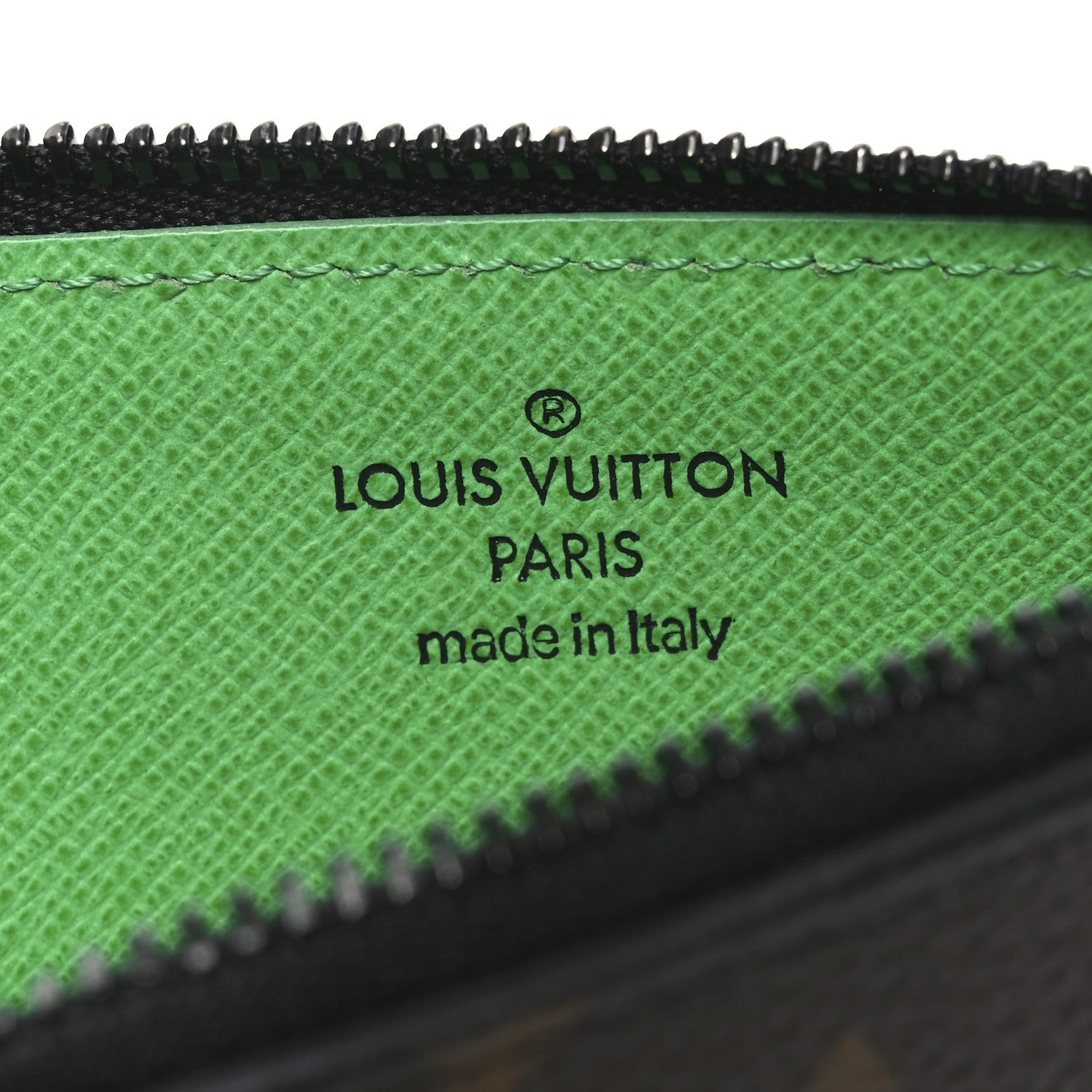 Monogram Calfskin Coin Card Holder Minty Green