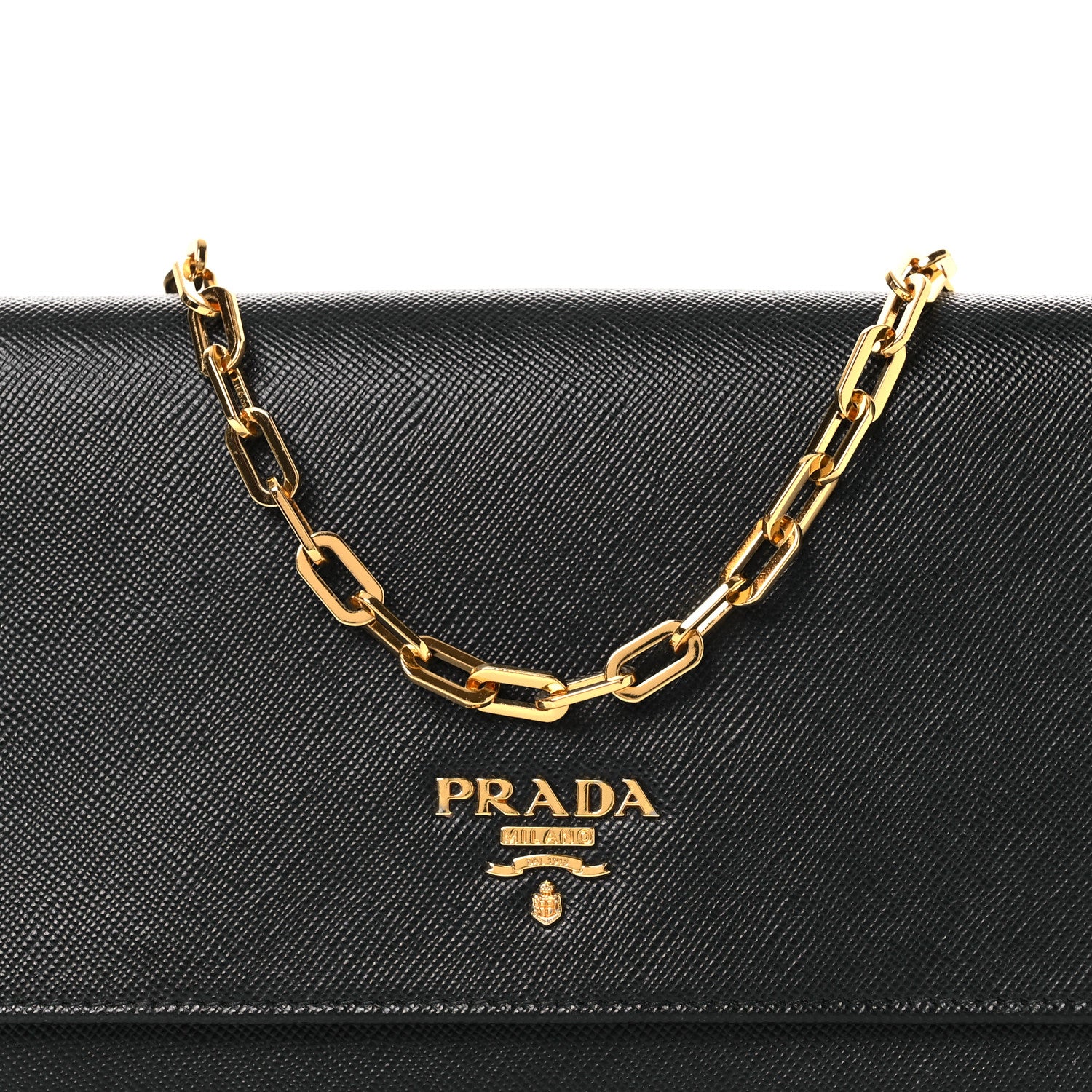 Saffiano Metal Large Chain Wallet Black