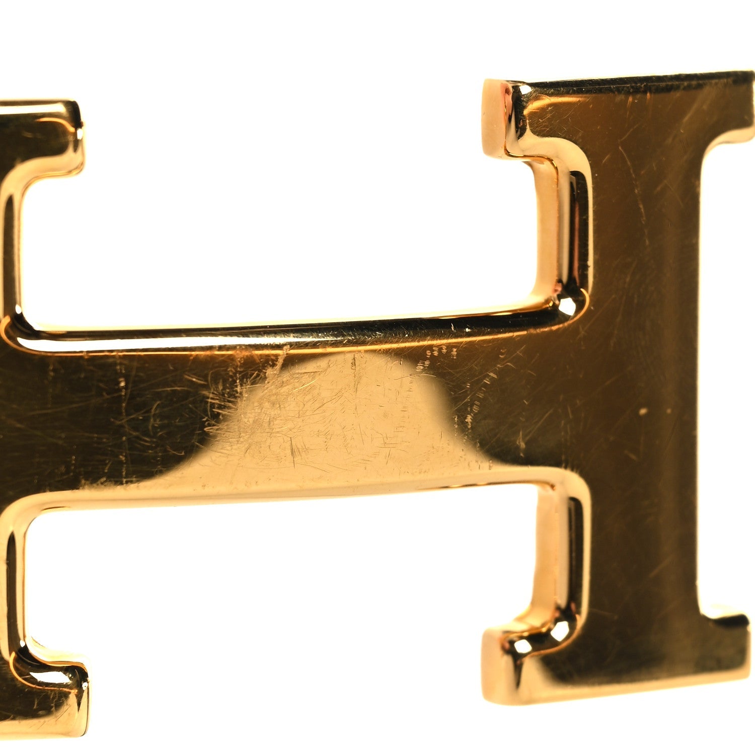 Polished 32mm H Belt Buckle Gold