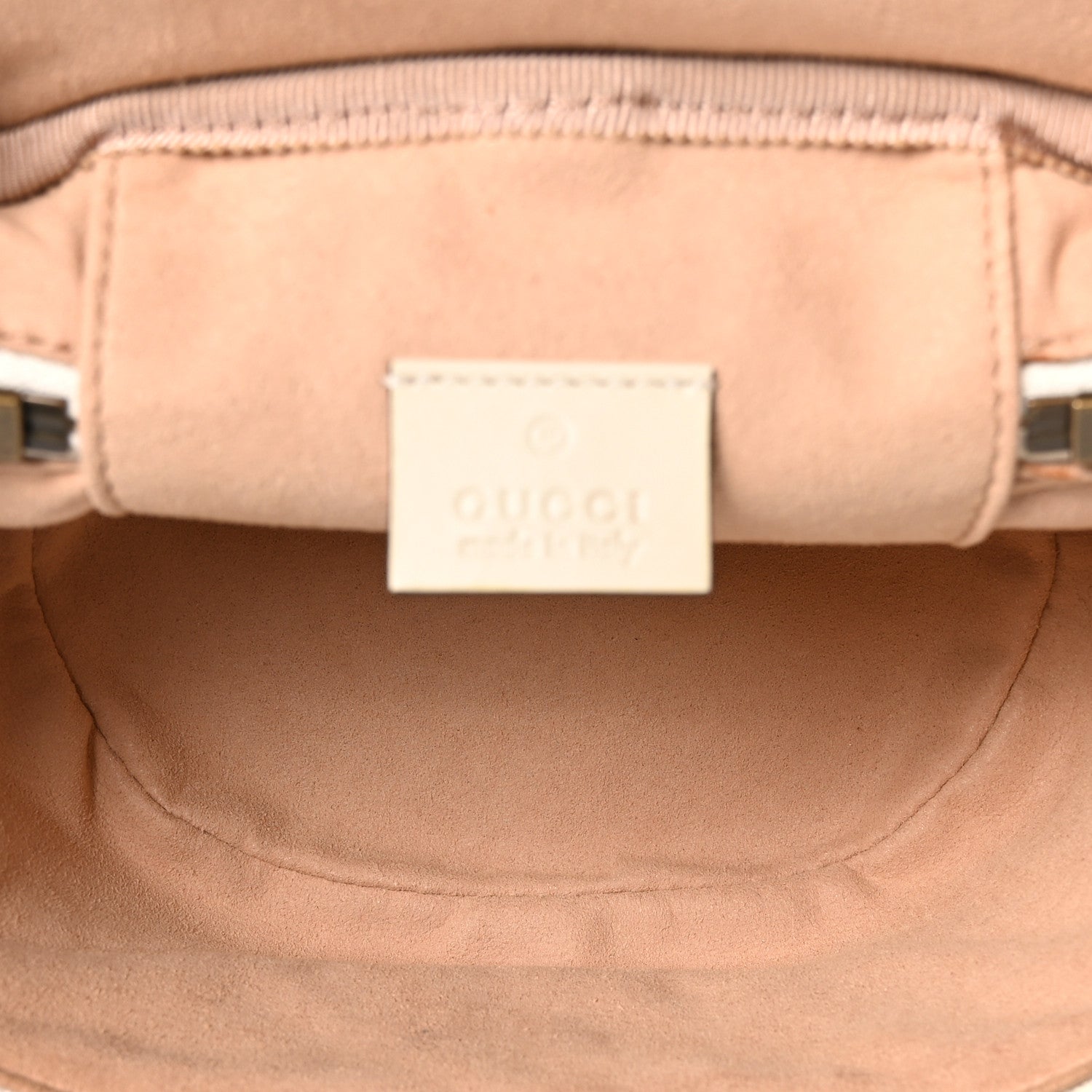Calfskin Matelasse Mini GG Marmont Round Backpack White