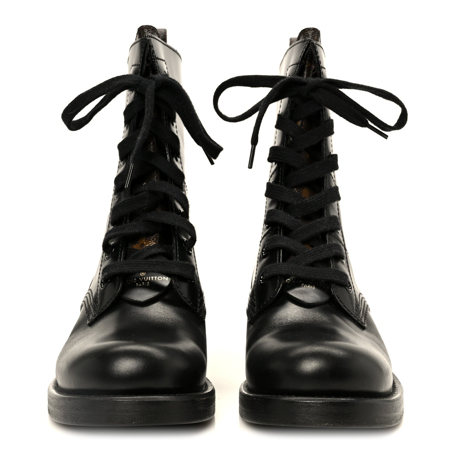 Calfskin Monogram Metropolis Flat Ranger Boots 37 Black