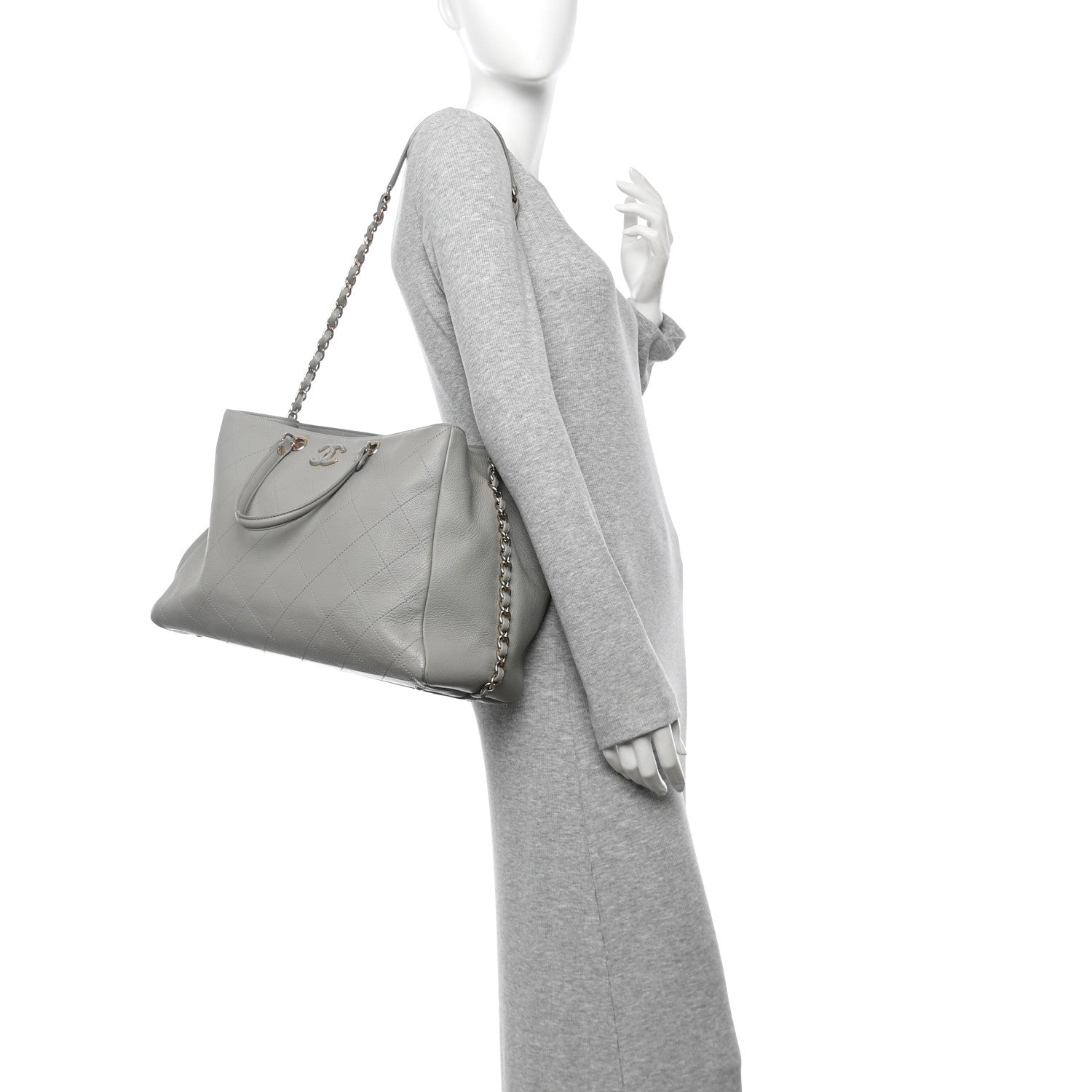 Bullskin Stitched Large Shopping Bag Grey
