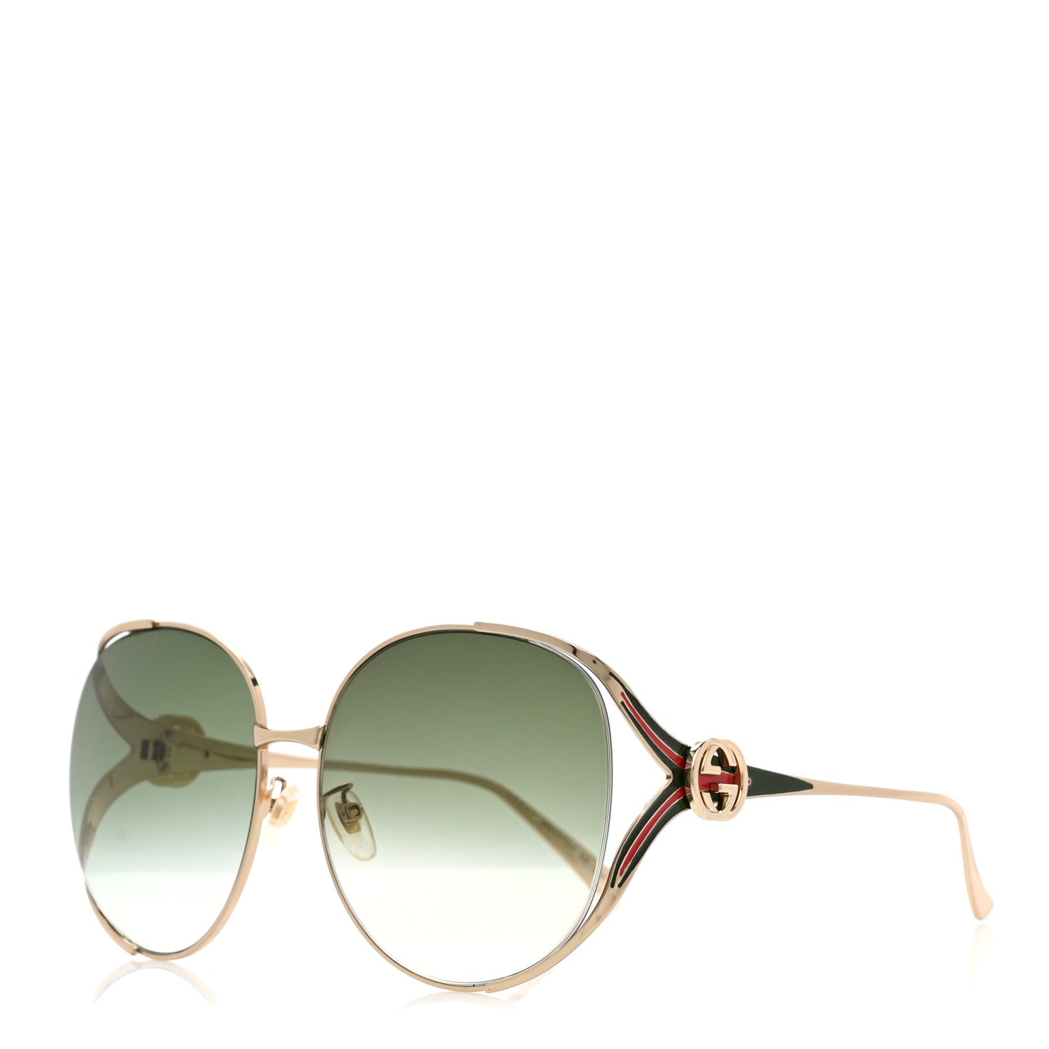 Metal Oversized Round Frame GG0225S Sunglasses Gold