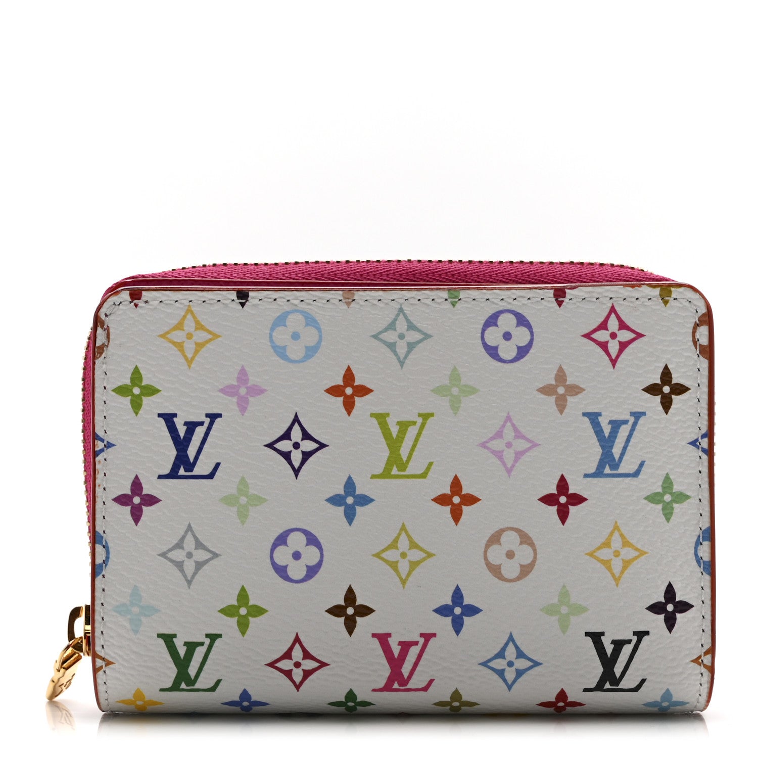 LV X TM Monogram Multicolor Portefeuille Lou Compact Wallet  White