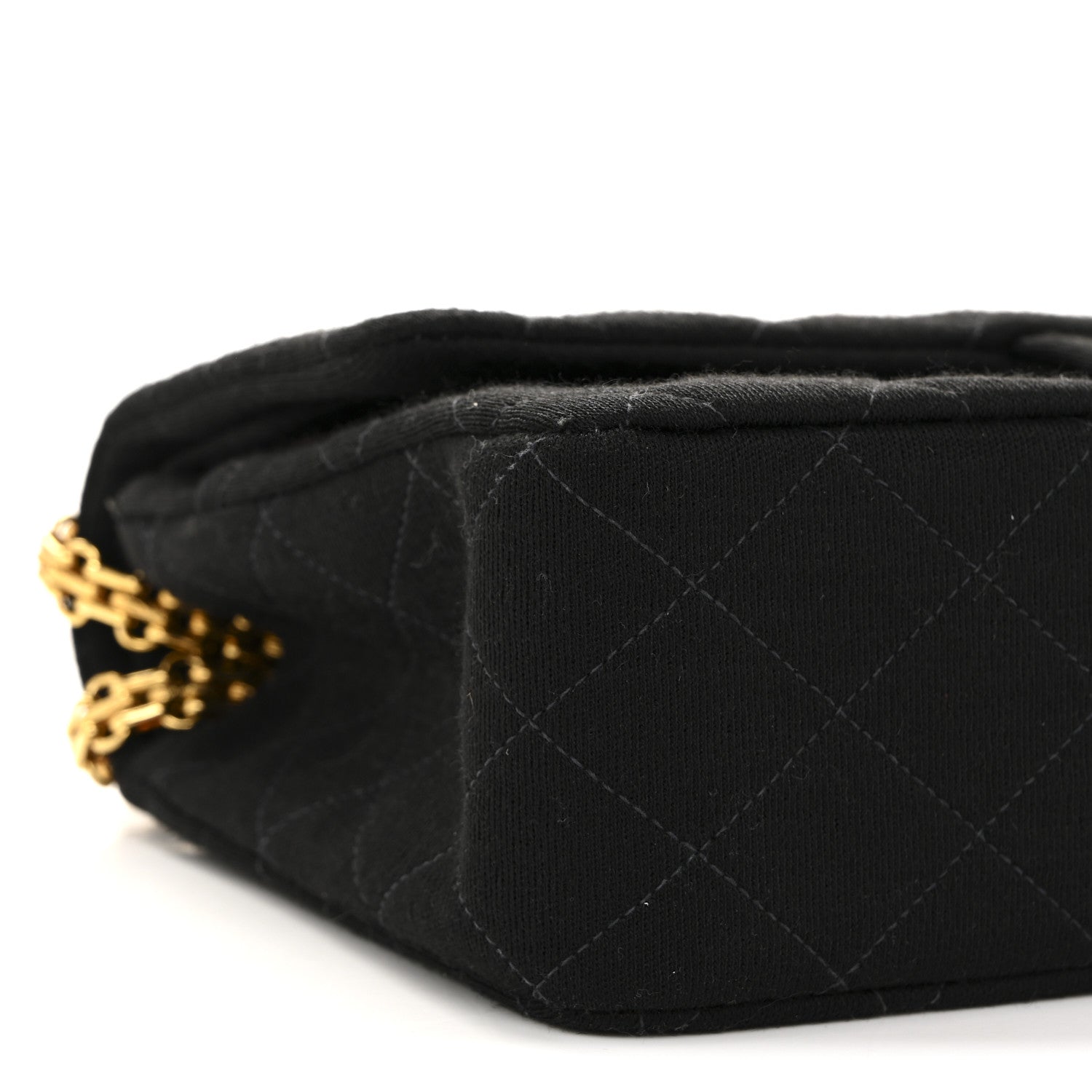 Jersey Quilted Medium Double Flap Black