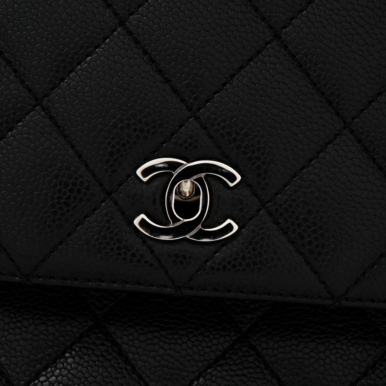 Caviar Quilted Jumbo Kelly Flap Black