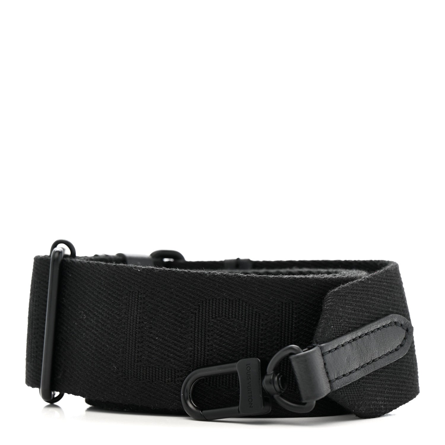 Jacquard Canvas Keepall Bandouliere Adjustable Shoulder Strap Black