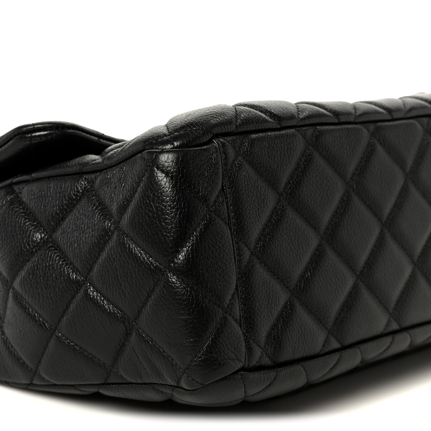 Calfskin Quilted XXL Travel Flap Bag Black