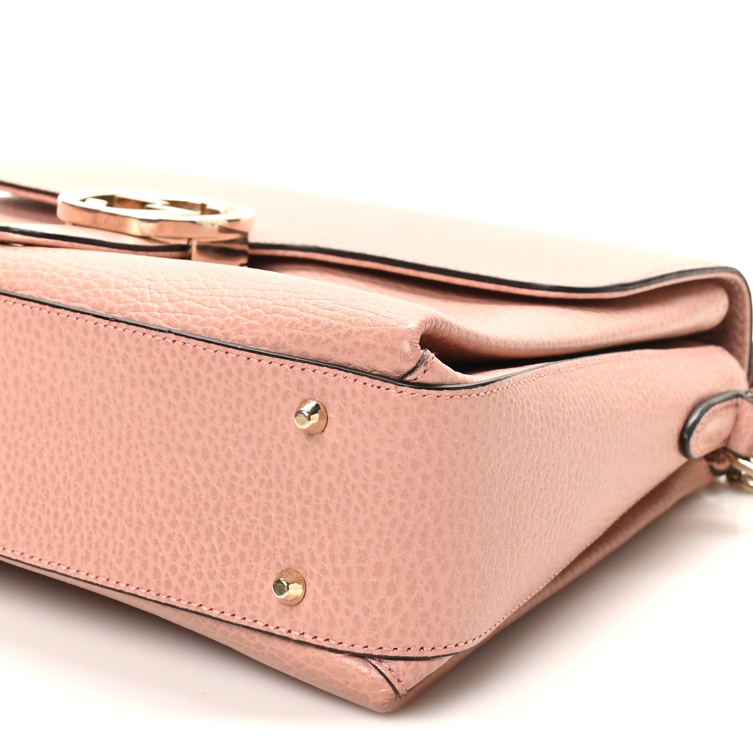 Dollar Calfskin Interlocking G Top Handle Shoulder Bag Soft Pink