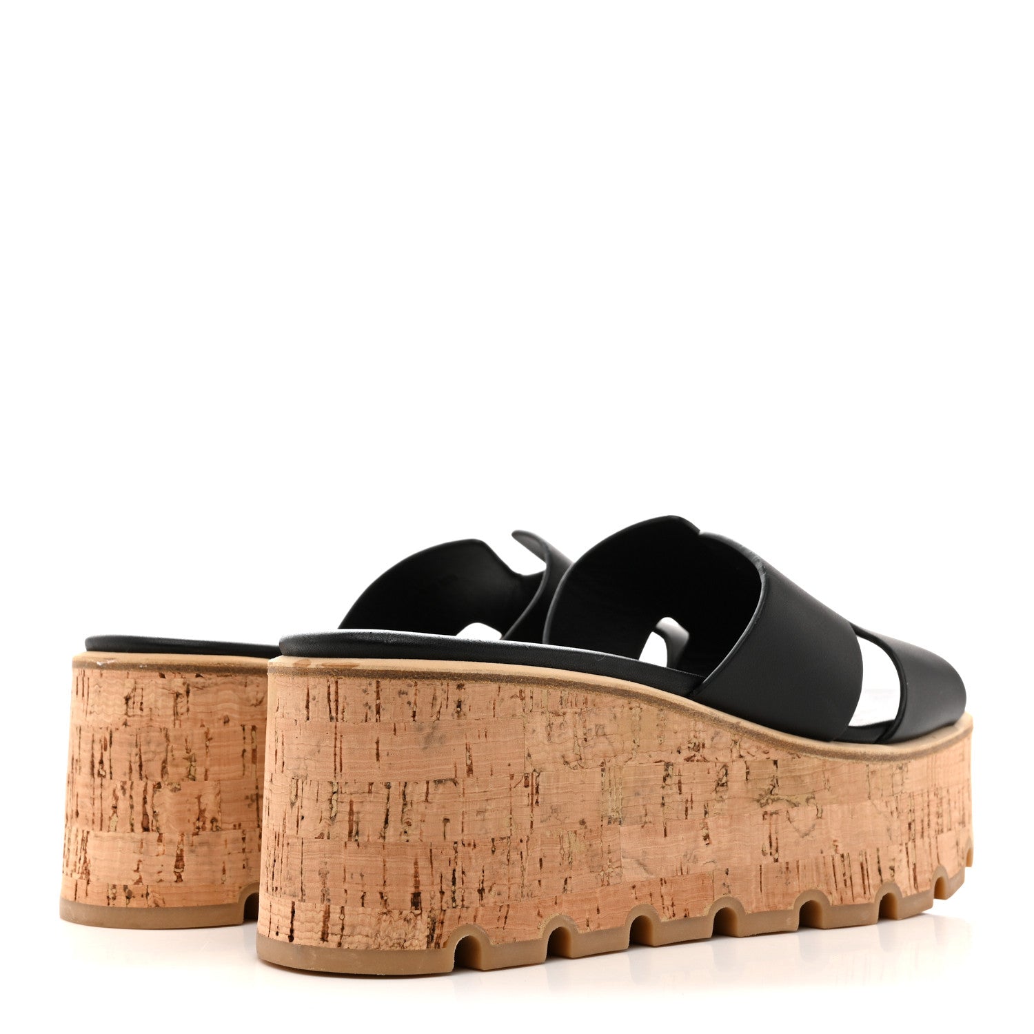 Calfskin Cork Eze 30 Sandals 37 Black
