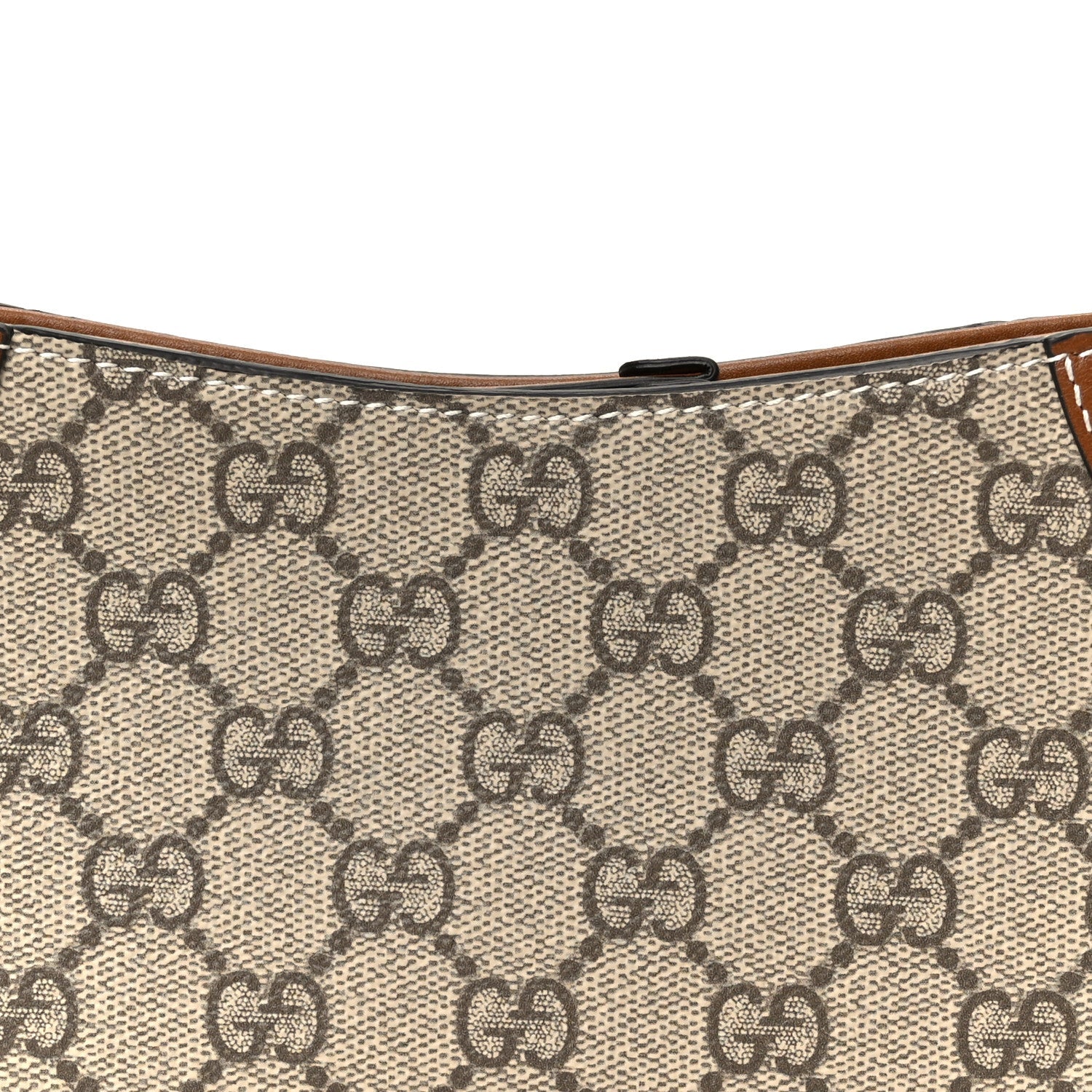 GG Monogram Calfskin Small Emblem Shoulder Bag Beige Dark Brown