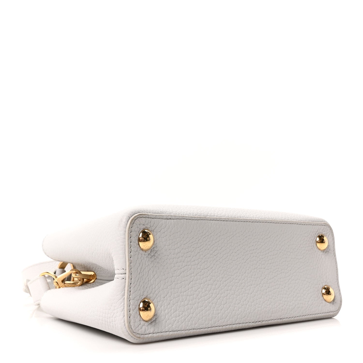 Taurillon Enamel Flower Padlock Chain Capucines BB Silver Sea
