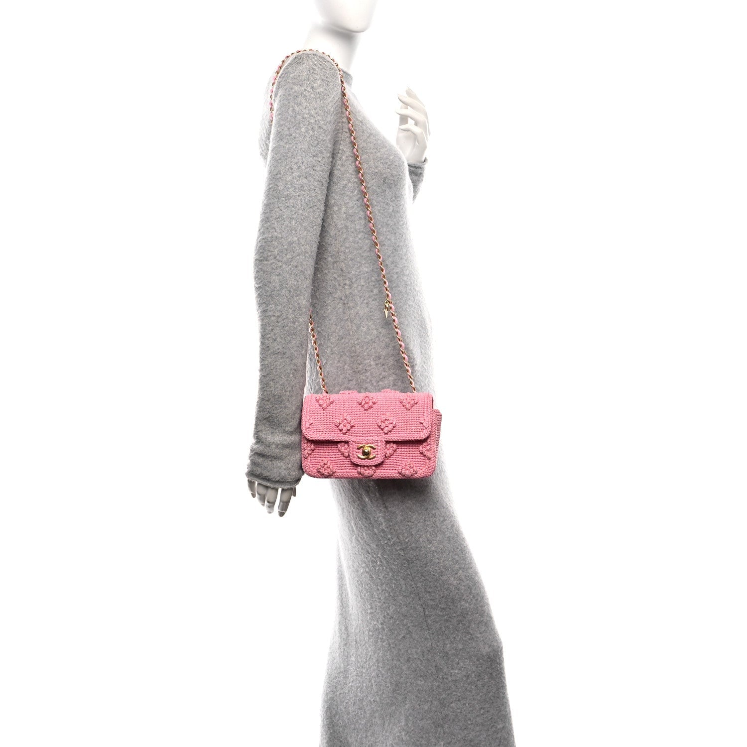 Raffia Small Dolce Raffia Flap Bag Pink