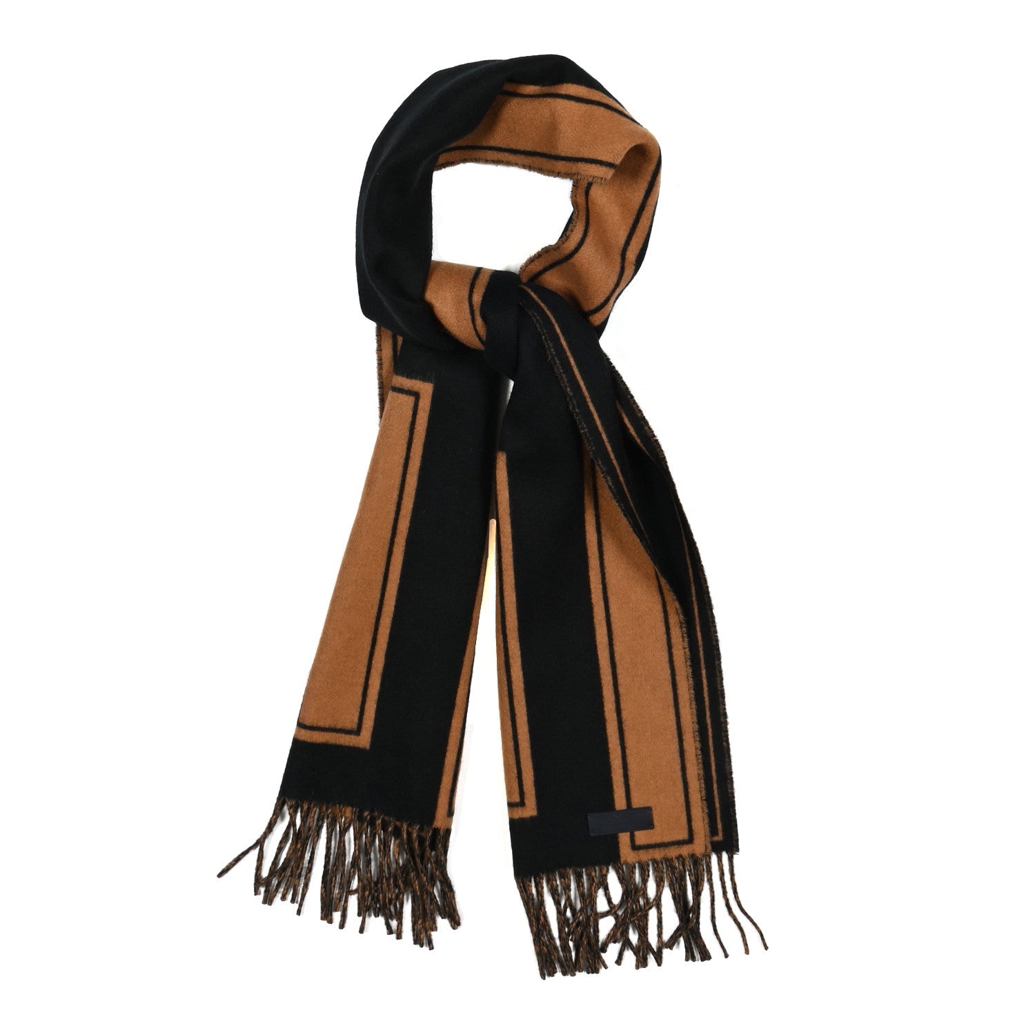 Cashmere Casaque Clefs de H Muffler Black Alezan