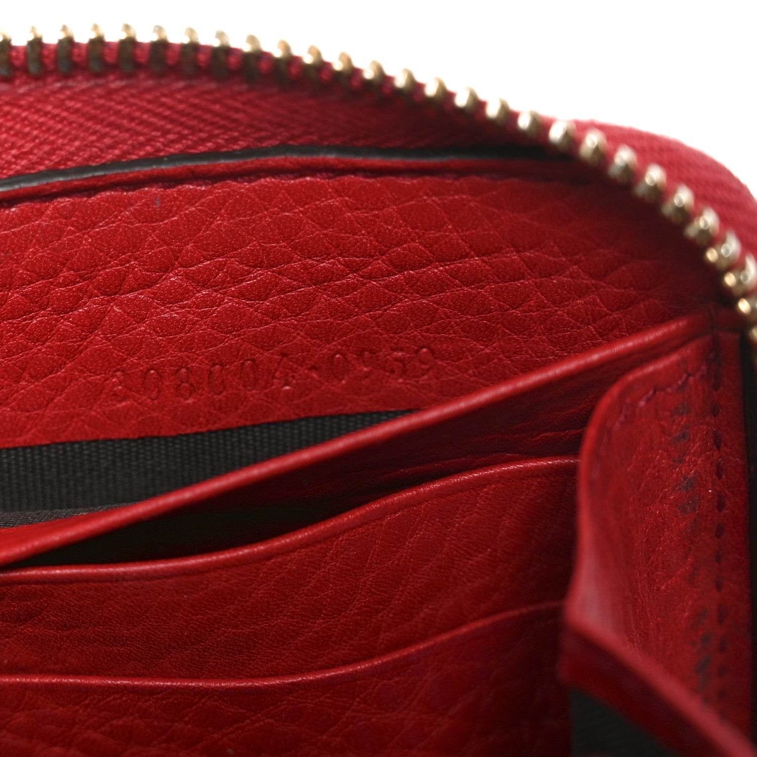 Pebbled Calfskin Soho Zip Around Wallet Red