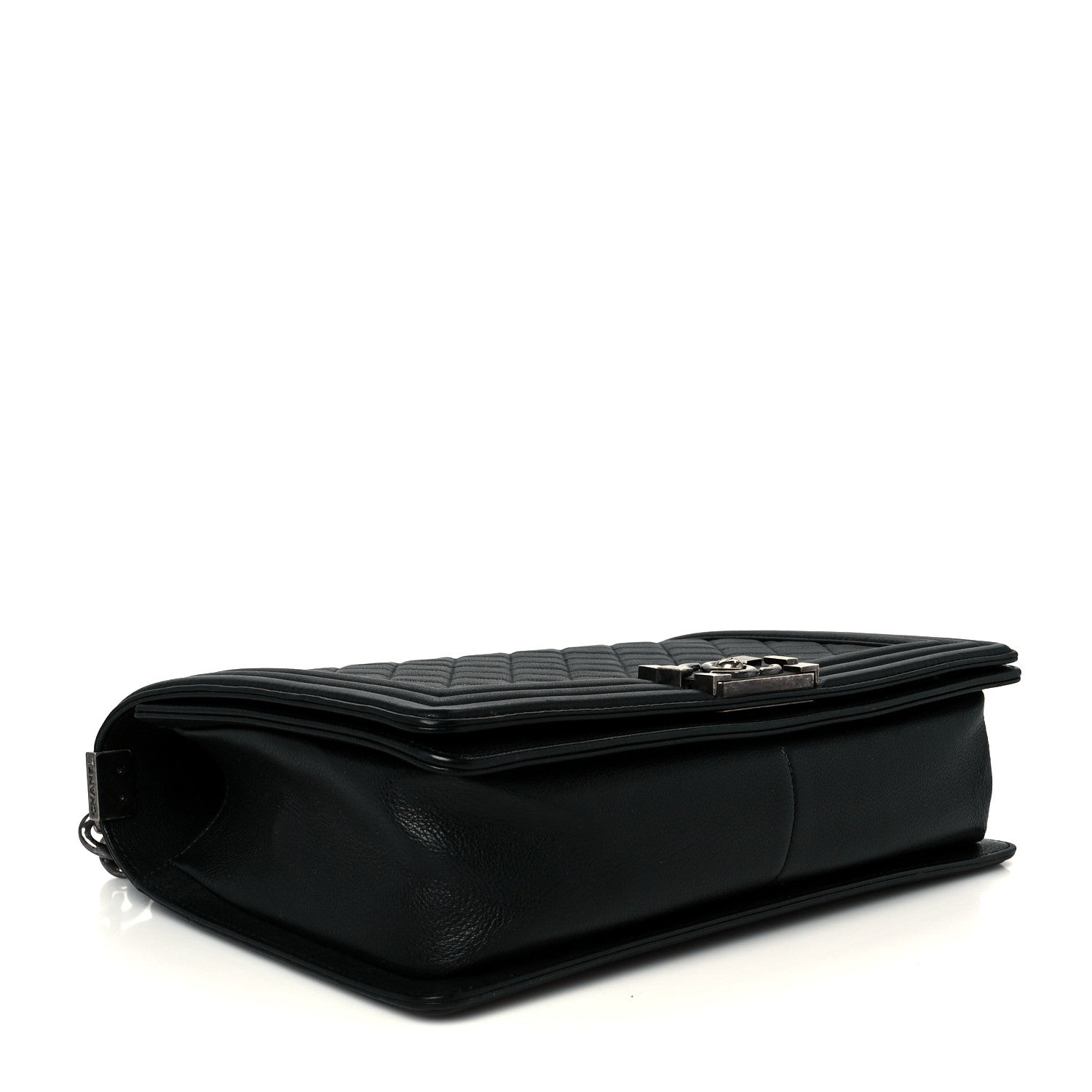 Grained Calfskin Quilted New Medium Boy Flap Black