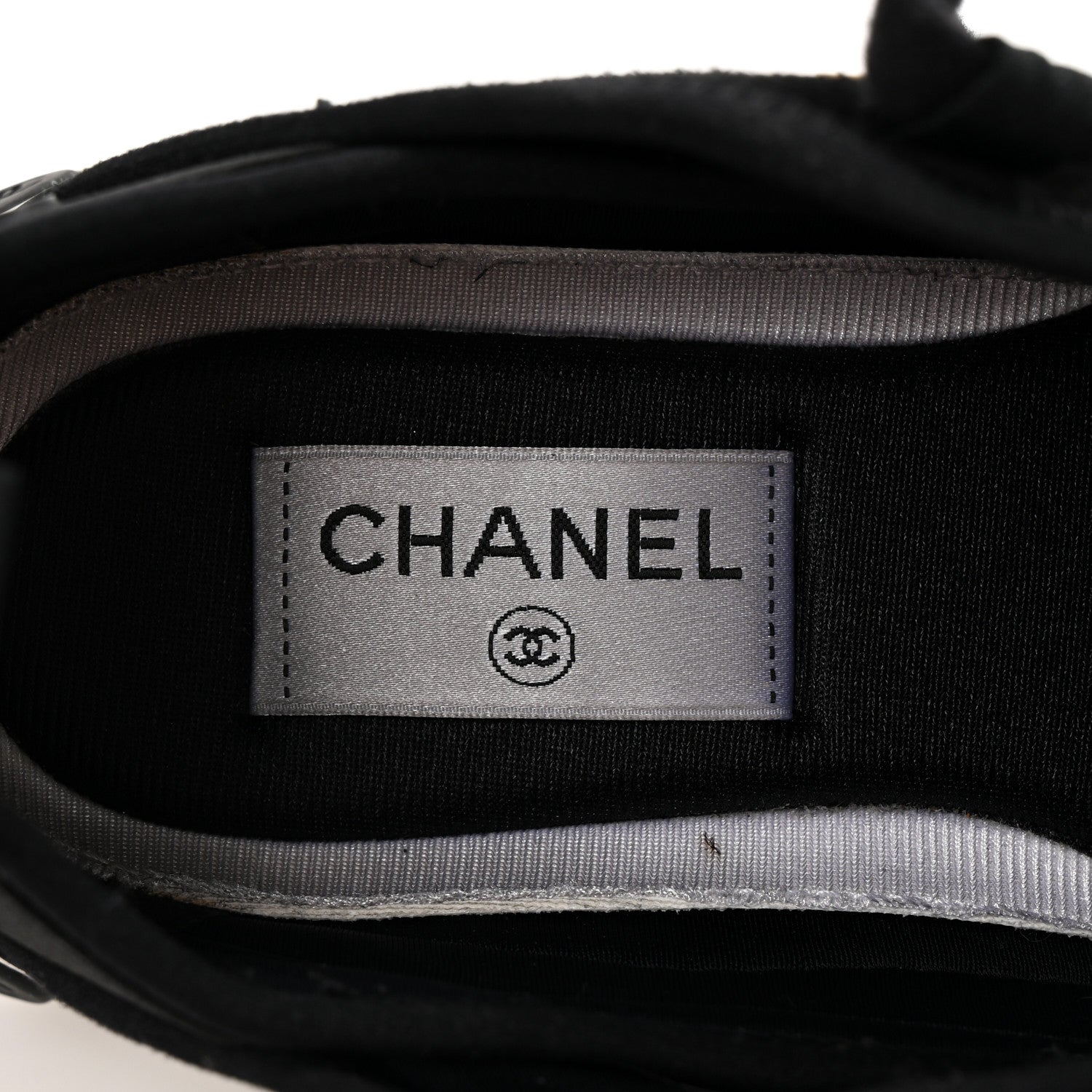 Velvet Calfskin Mixed Fibers CC Sneakers 36 Black