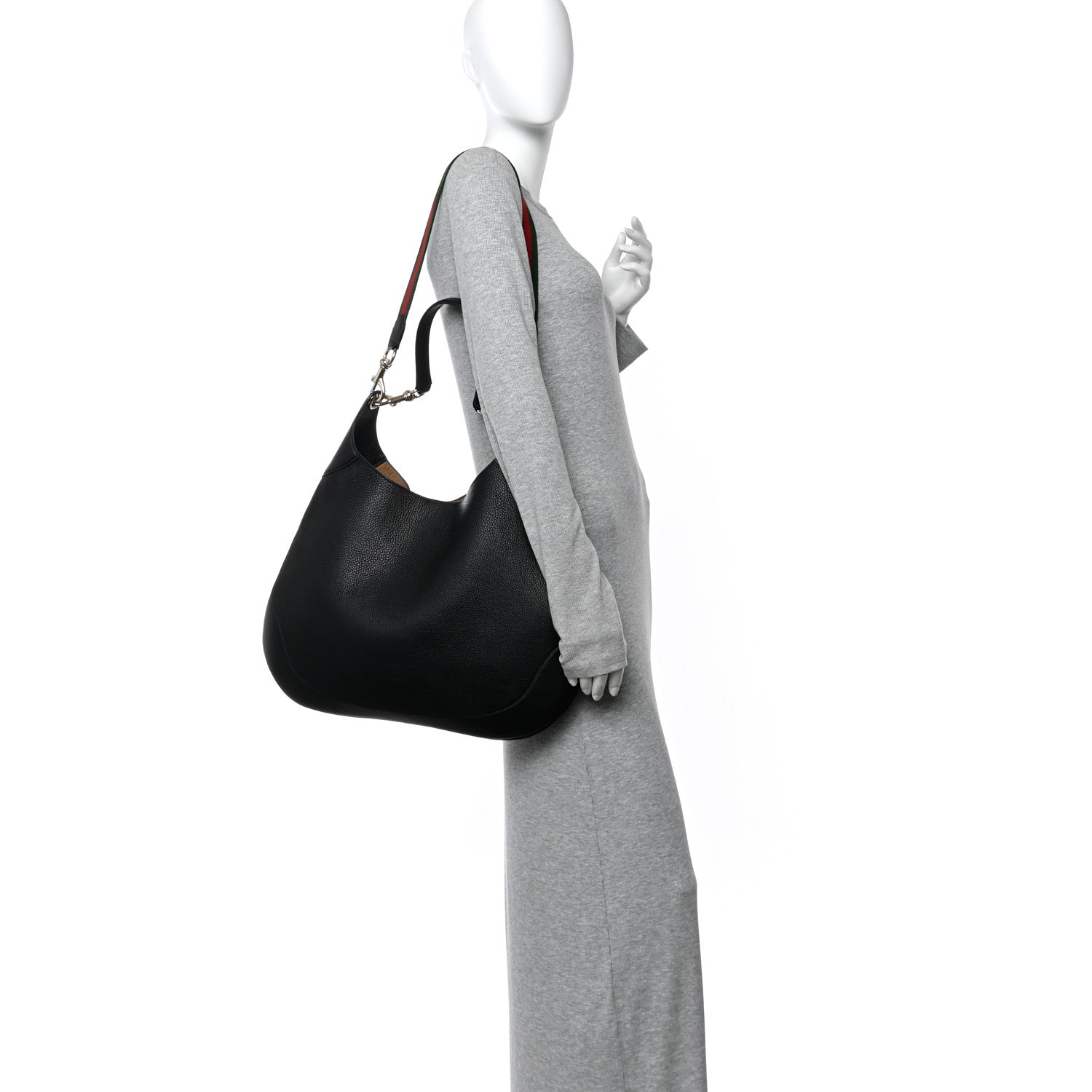 Soft Grained Calfskin Maxi B Hobo Black