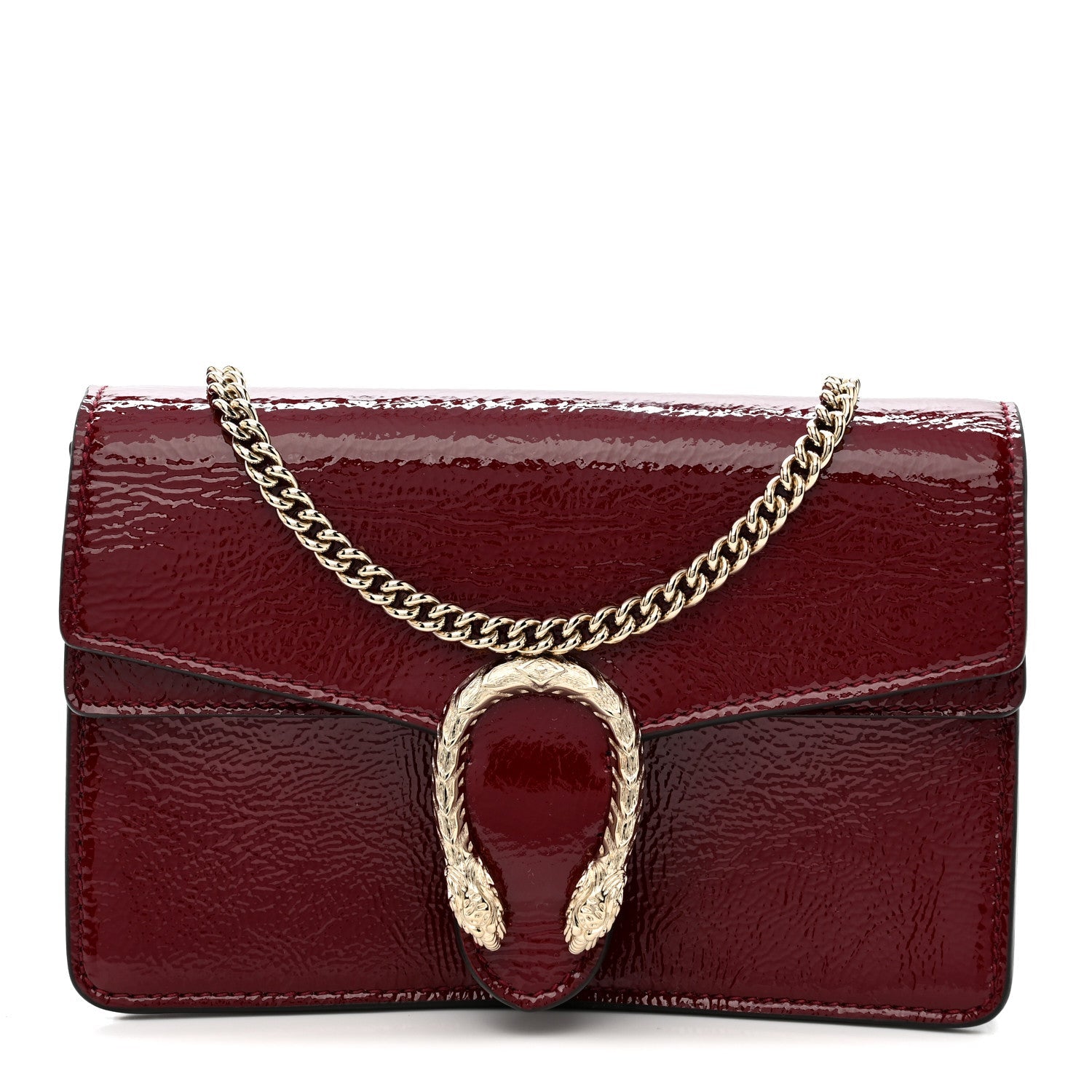 Crinkled Patent Mini Dionysus Shoulder Bag Rosso Ancora Red