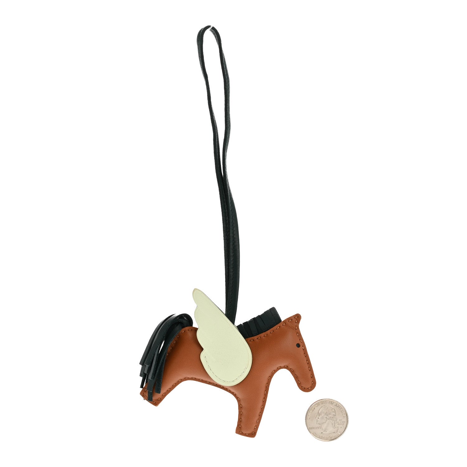 Milo Lambskin Grigri Rodeo Pegase Horse Bag Charm PM Gold Vert Cypress Vert Fizz