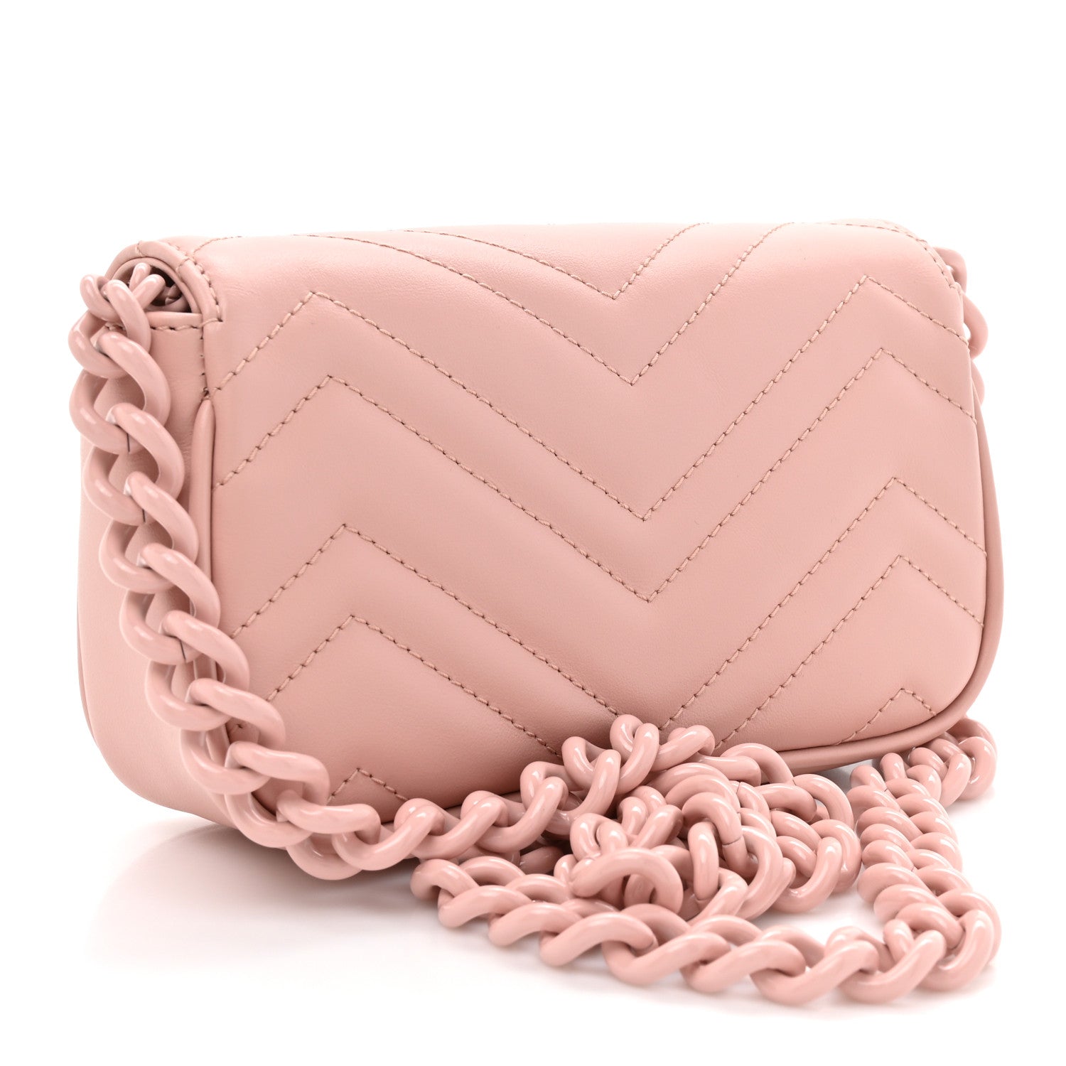 Calfskin Matelasse Monochrome GG Marmont Chain Belt Bag Perfect Pink