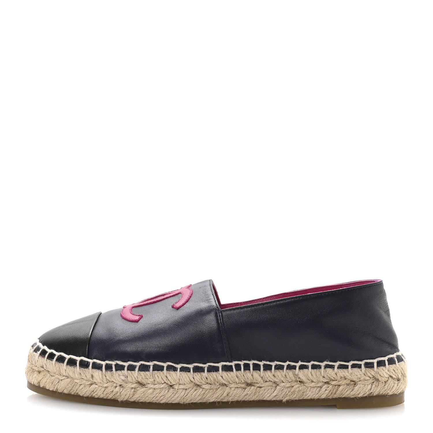 Lambskin CC Espadrilles 37 Navy Fuchsia Black