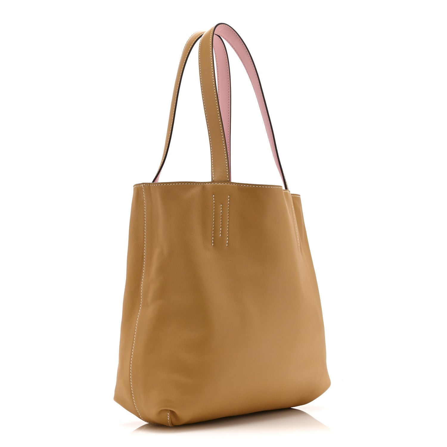 Veau Sikkim Swift Double Sens 28 Reversible Tote Rose Sakura Curry