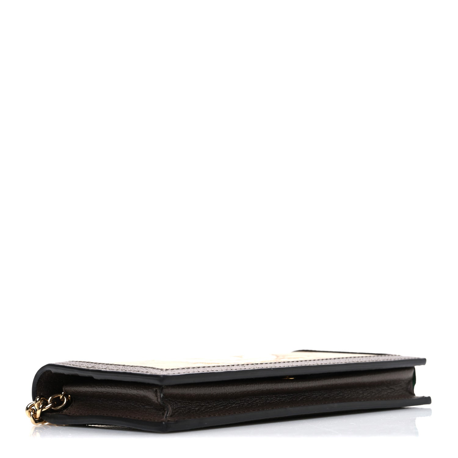 X ADIDAS Monogram Trefoil Embossed Wallet On Chain Brown