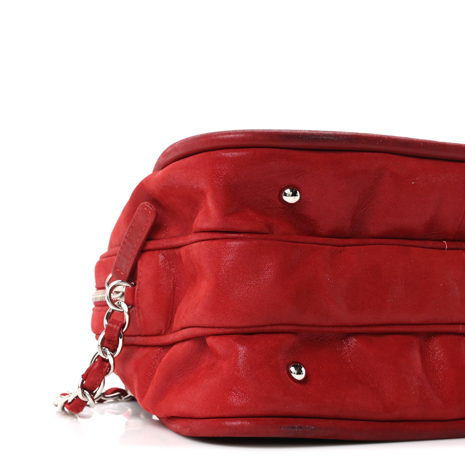 Iridescent Calfskin Quilted Relax CC Camera Case Red