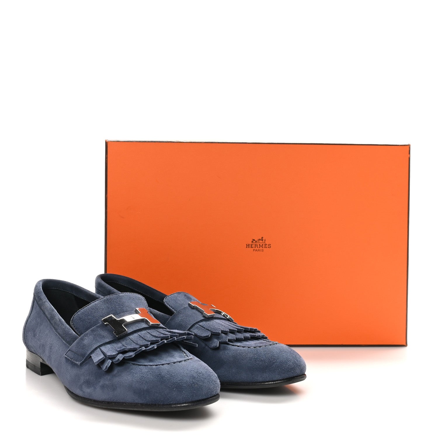 Suede Goatskin Womens Royal Loafers 35.5 Bleu Celeste
