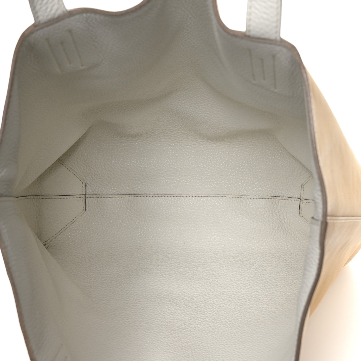 Taurillon Clemence Double Sens 45 Reversible Tote White Sable