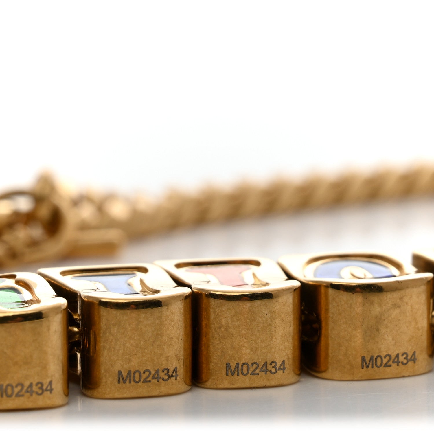 Metal Monogram Vuitton Belt Chain Gold Multicolor